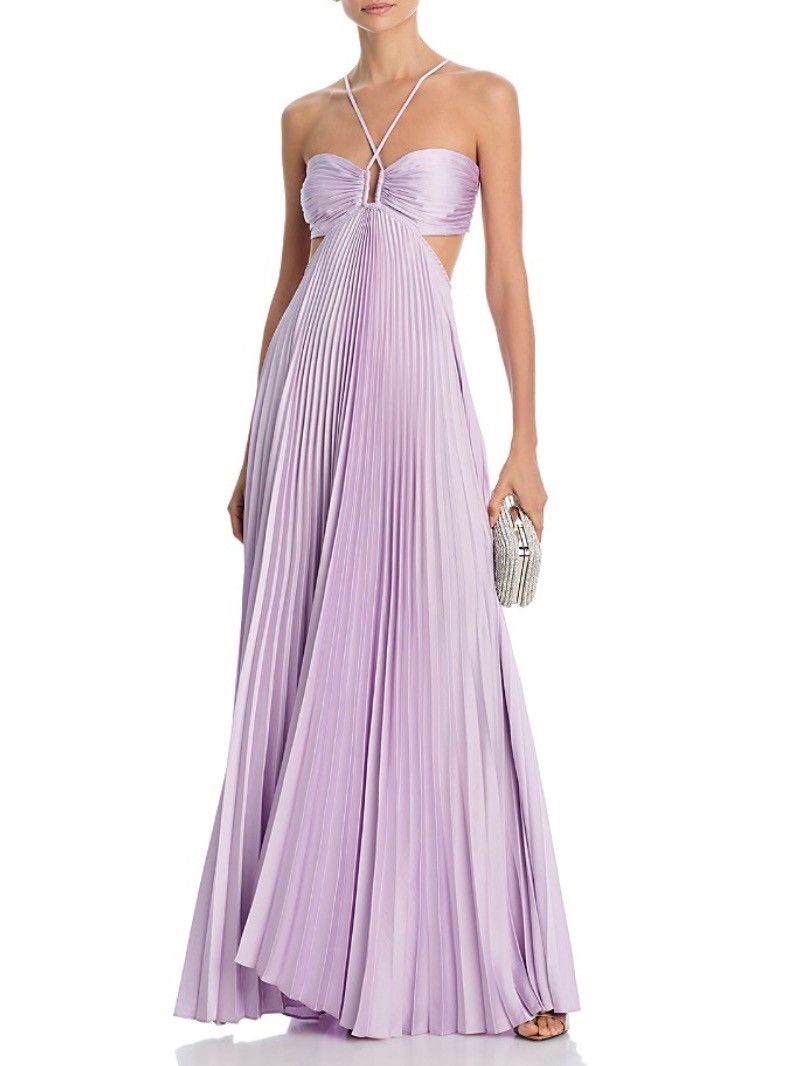 A.L.C. A.L.C Lilac Pleated Cut-Out Gown Size S / US 4 / IT 40 - 2 Thumbnail