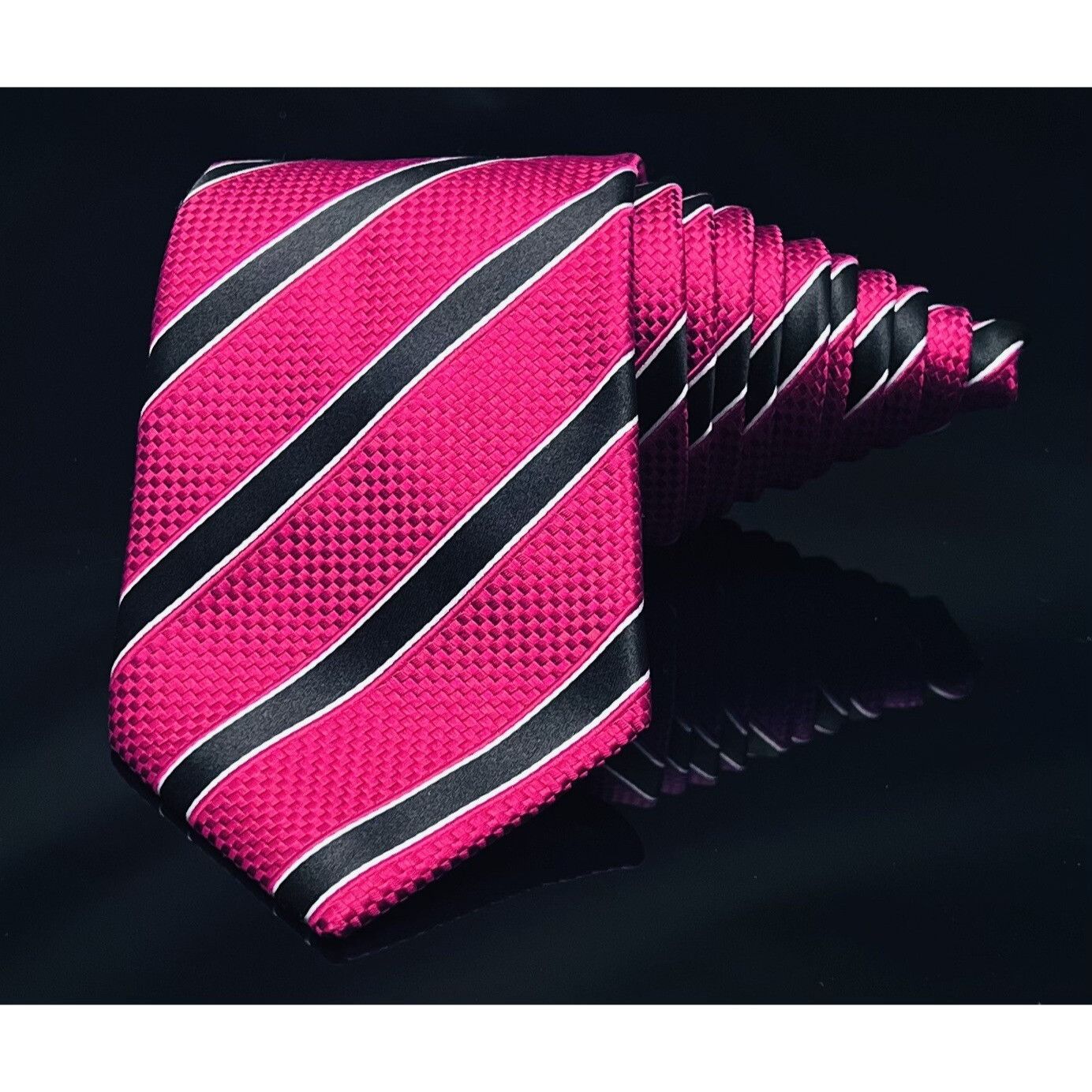 Donald Trump DONALD J. TRUMP RED Black SILK MEN'S Neck Tie W 3 1/2 " BY L Size ONE SIZE - 2 Thumbnail