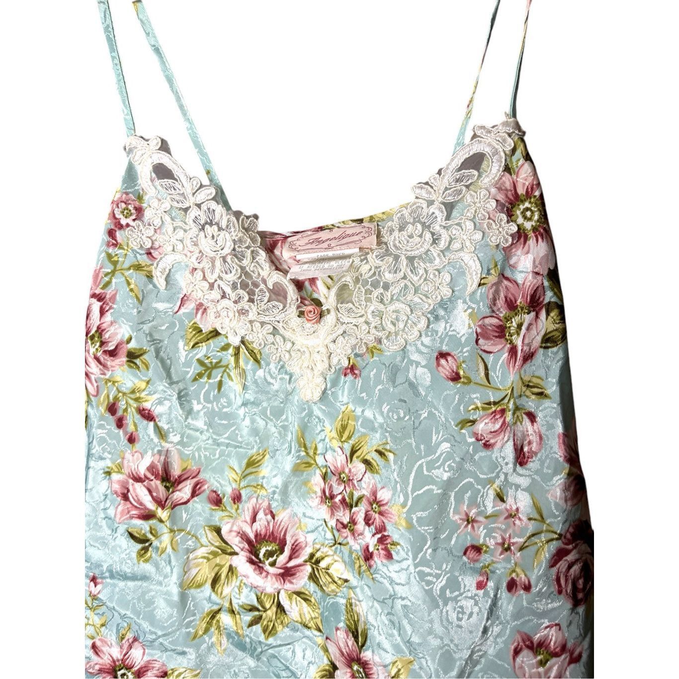 Other Vintage Angelique 80s 90s Jacquard Print Slip dress Lingerie Size S / US 4 / IT 40 - 3 Thumbnail