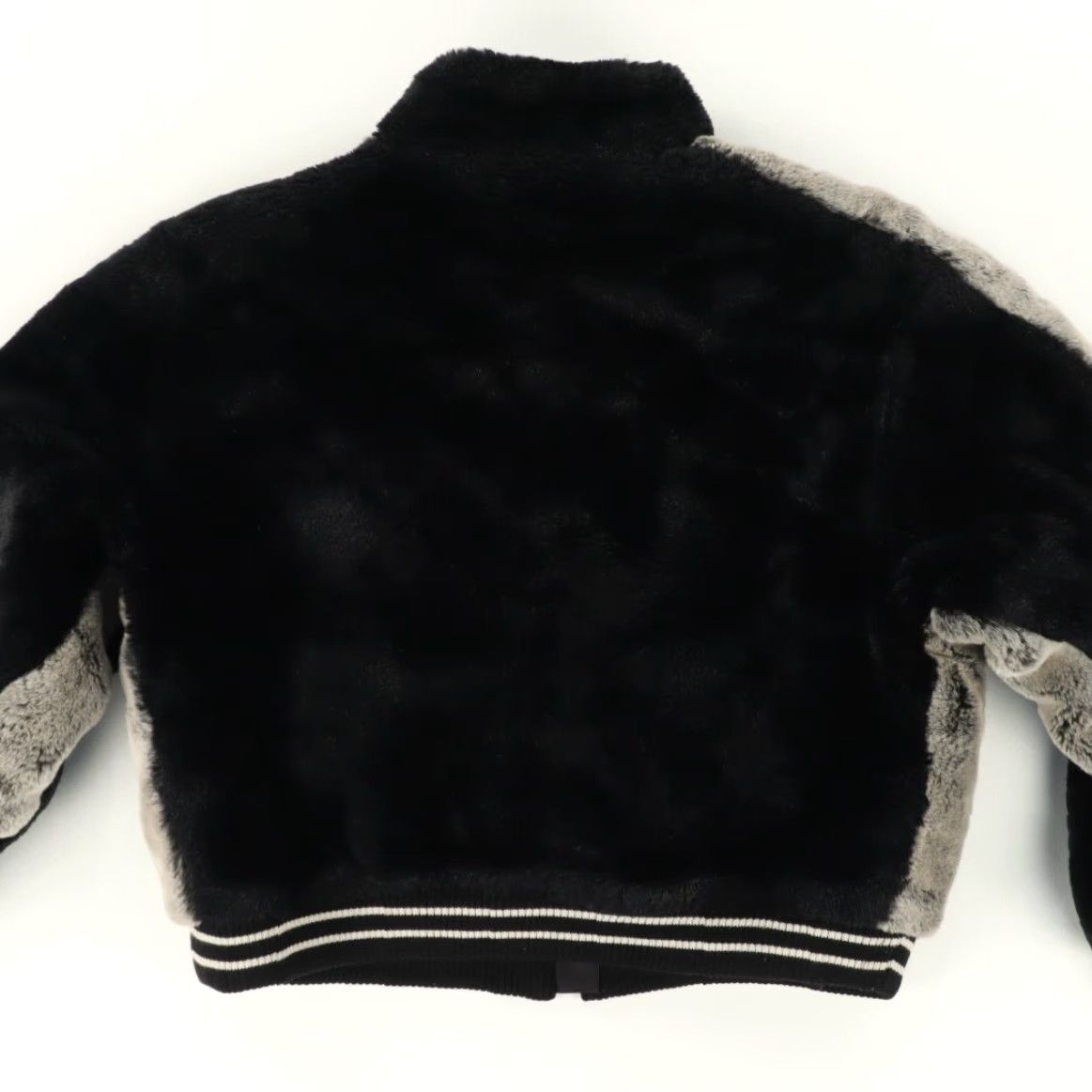 Vintage Jamie Sadock Faux Fir Bomber Striped Jacket Black Women's M Shirt Size M / US 6-8 / IT 42-44 - 4 Thumbnail