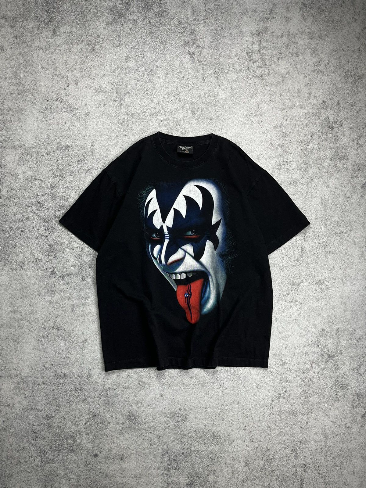 image of Vintage Kiss Gene Simmons Face T-Shirt in Black, Men's (Size XL)