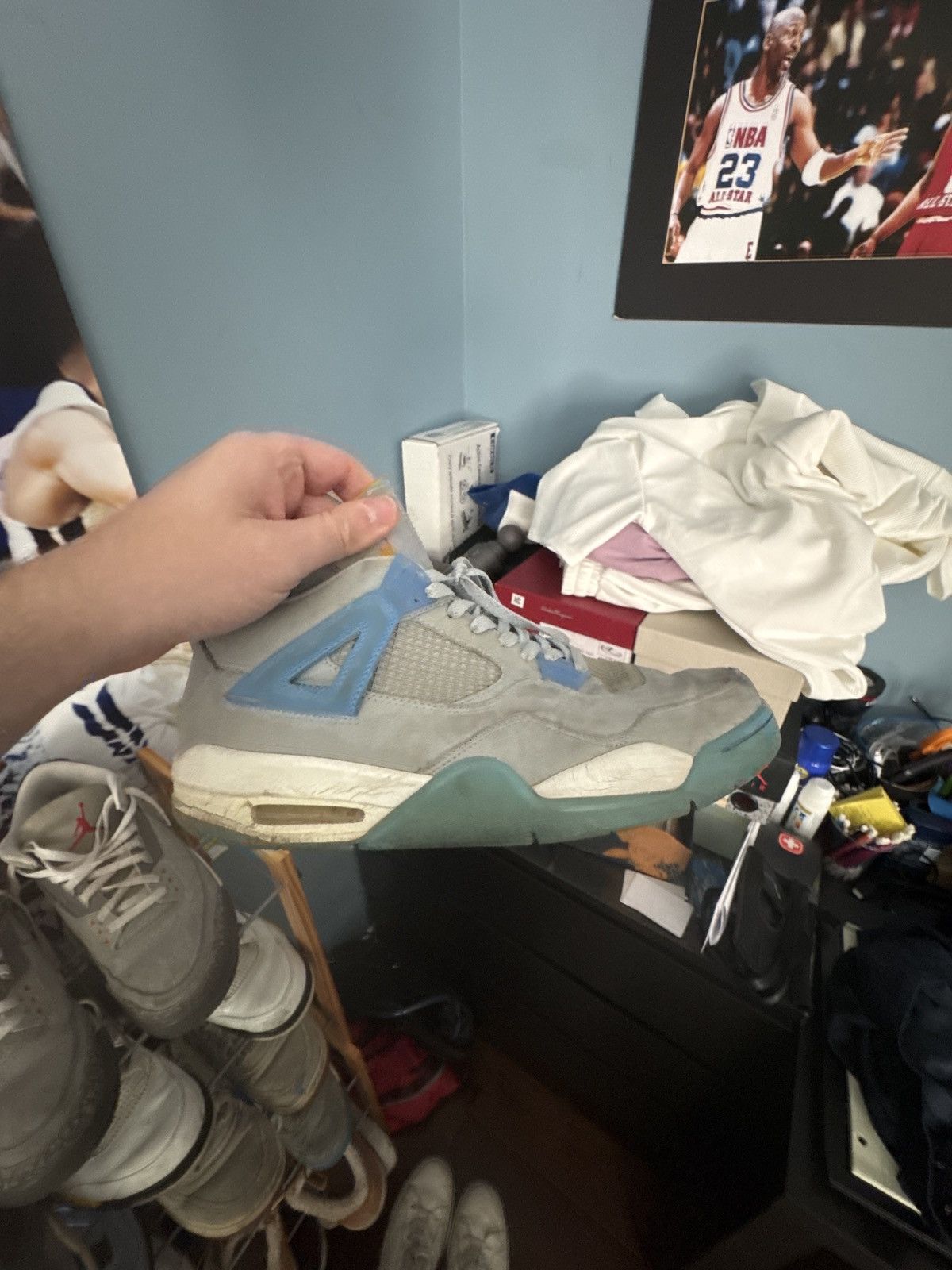 Jordan Brand Jordan 4 Mist Blue Size US 12 / EU 45 - 6 Thumbnail