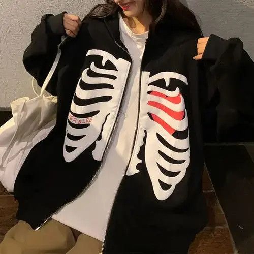 VIBE Bones Printed Hoodie Size US M / EU 48-50 / 2 - 2 Thumbnail
