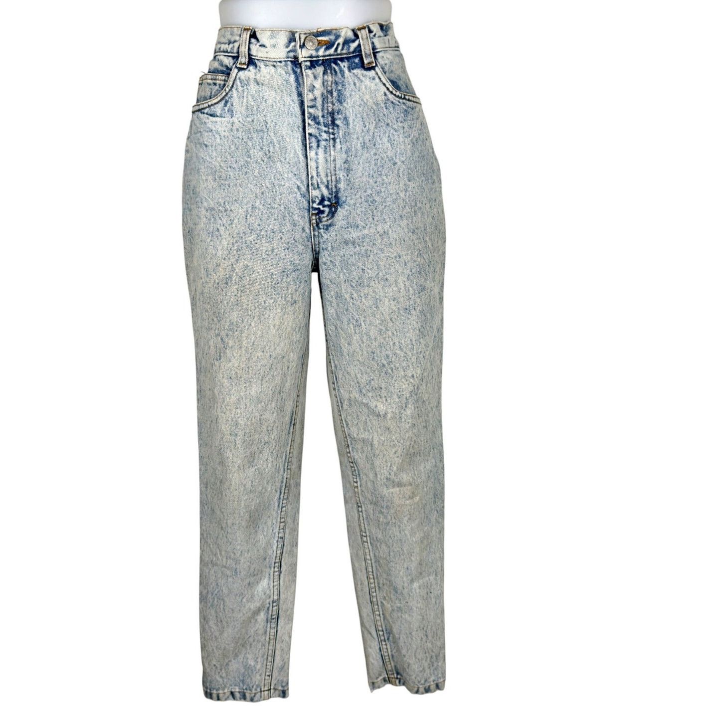 Jordache Vintage 80s Jordache Acid Washed High Waist Jeans Zip Ankles Size 36" / US 14 / IT 50 - 1 Thumbnail