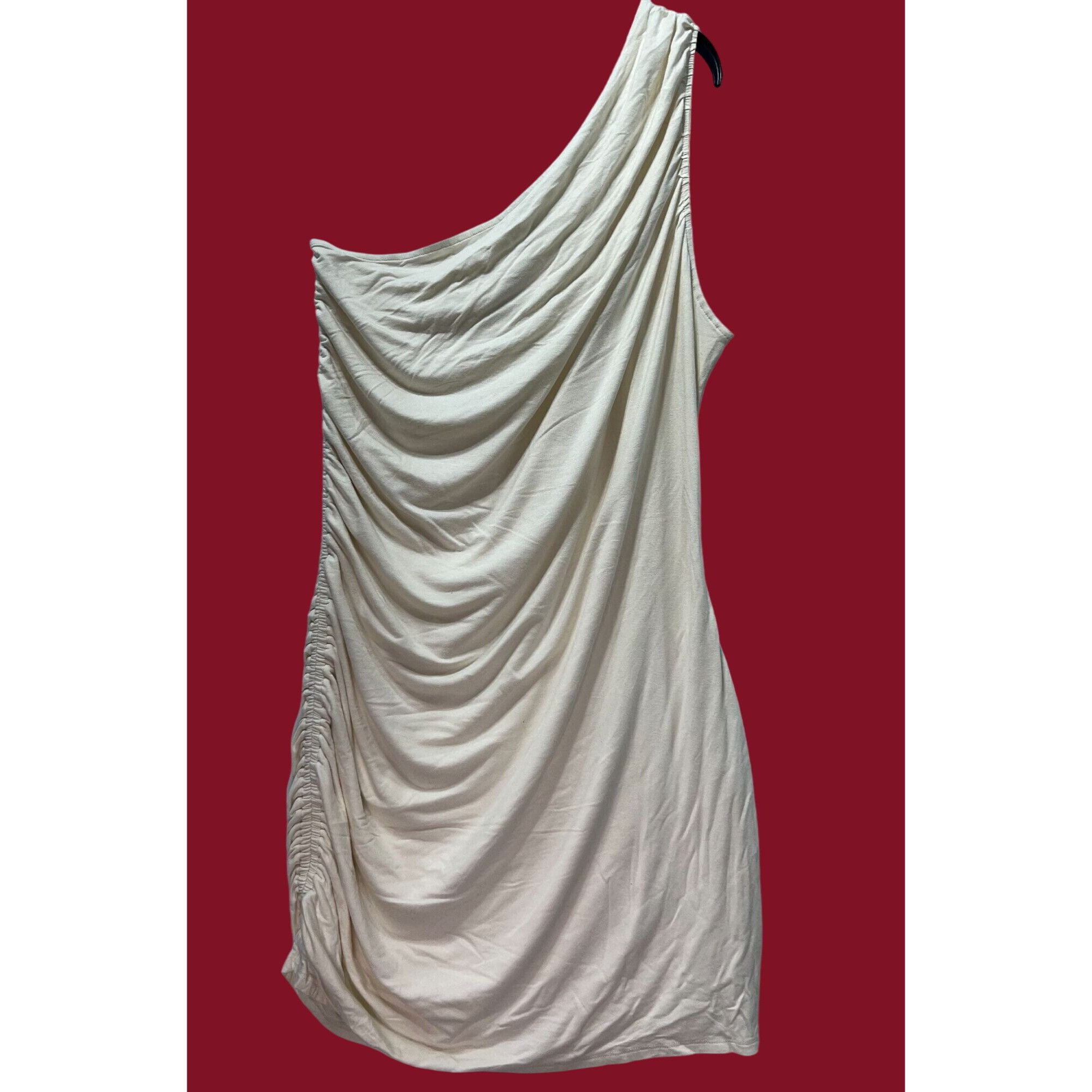 Other A New Day - Women's Dress Ruched Knit Mini One Shoulder Stre Size XL / US 12-14 / IT 48-50 - 3 Thumbnail