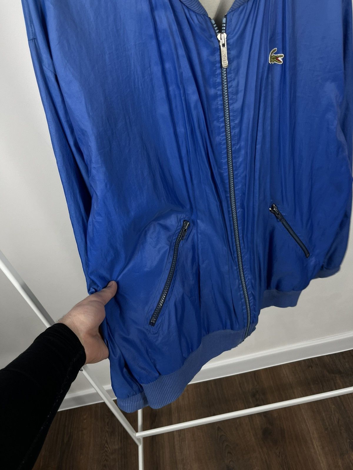 Lacoste Vintage Lacoste Bomber Jacket Blue Full Zip Made in France Size US XXL / EU 58 / 5 - 5 Thumbnail