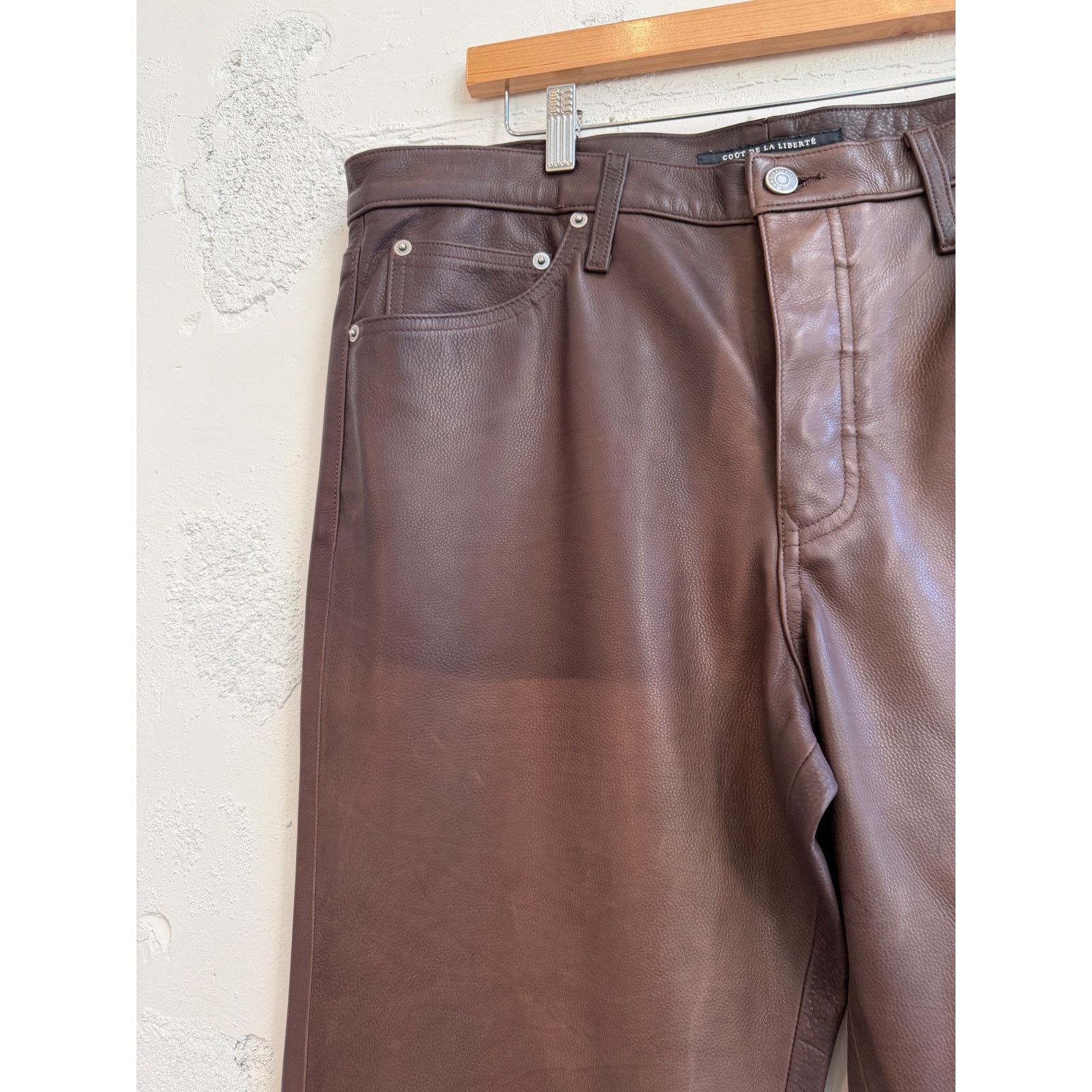 Cout de la Liberte Cout De La Liberte Jimmy/Baby G Leather Flare Pants Size US 36 / EU 52 - 3 Thumbnail