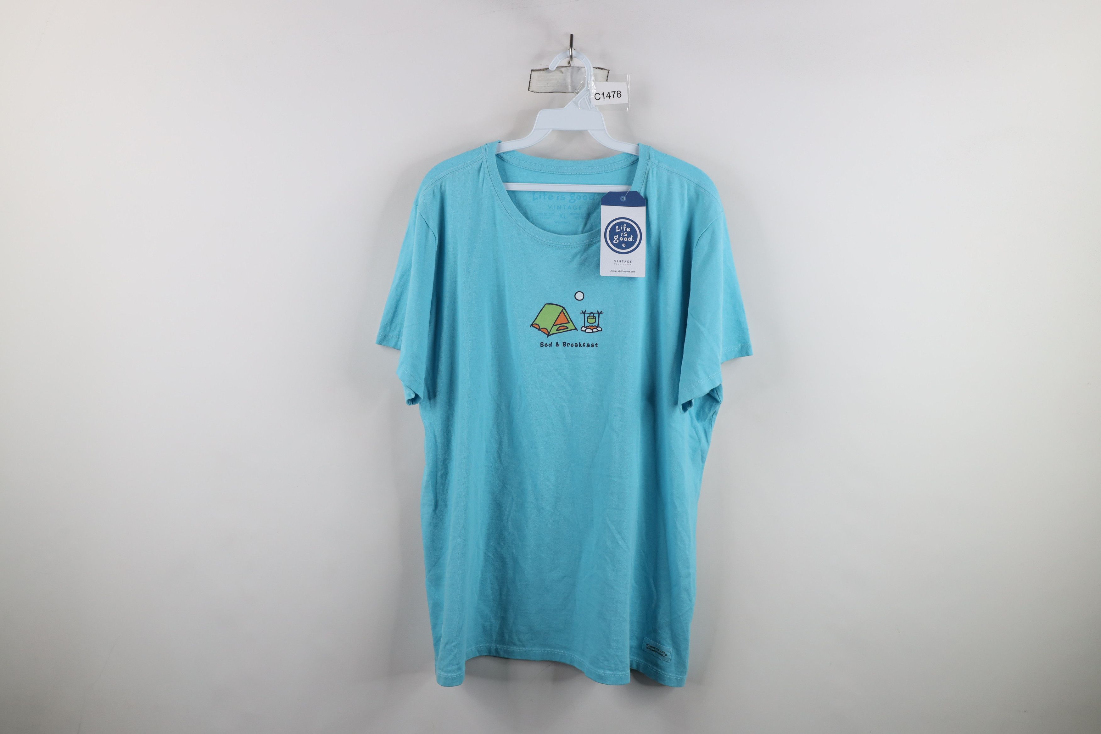 Life is Good × Vintage New Life Is Good Camping Bed and Breakfast T-Shirt Blue Size XL / US 12-14 / IT 48-50 - 1 Thumbnail