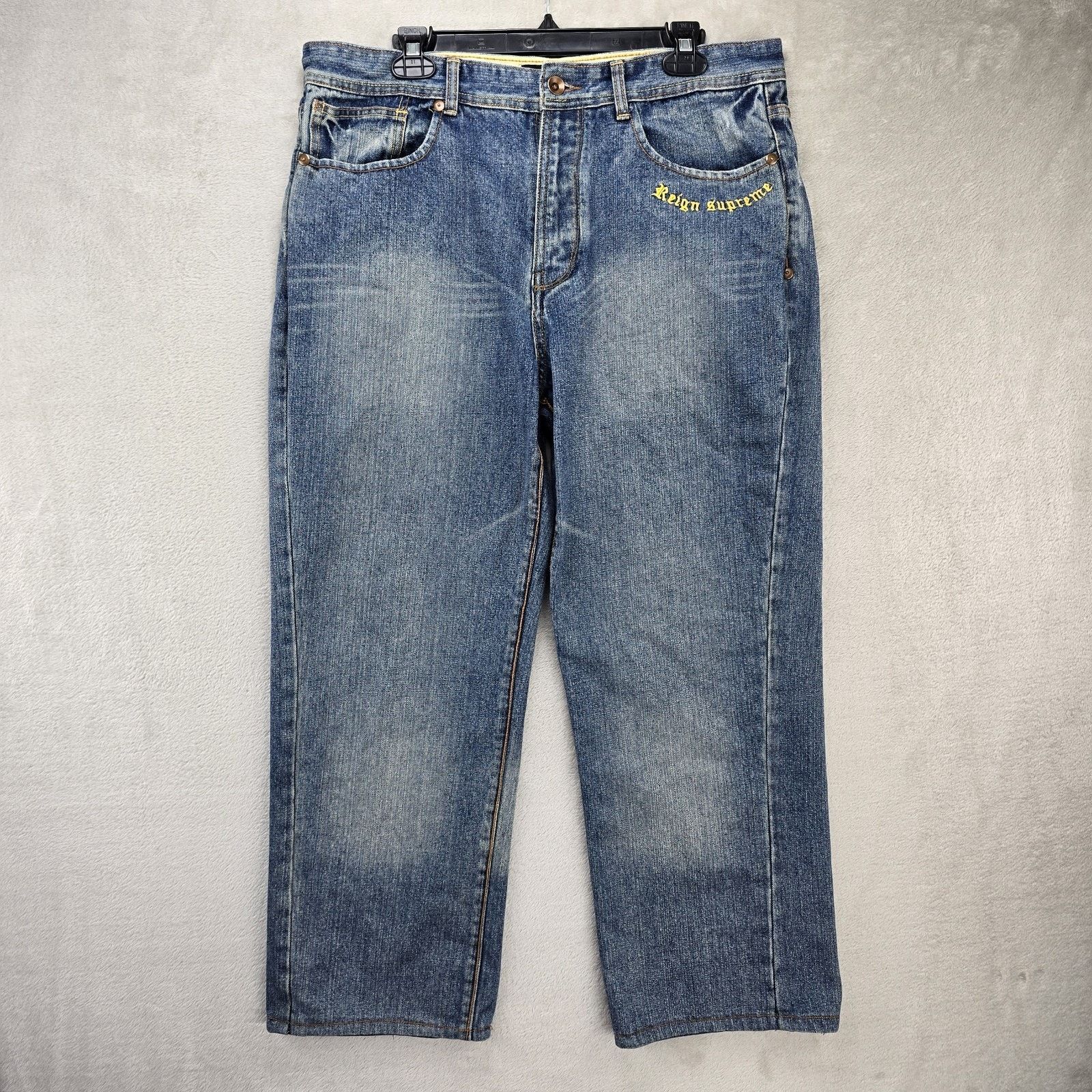 Sean John Sean John Baggy Jeans 36x27 Floral Embroidery Studded Y2K Size US 36 / EU 52 - 2 Thumbnail