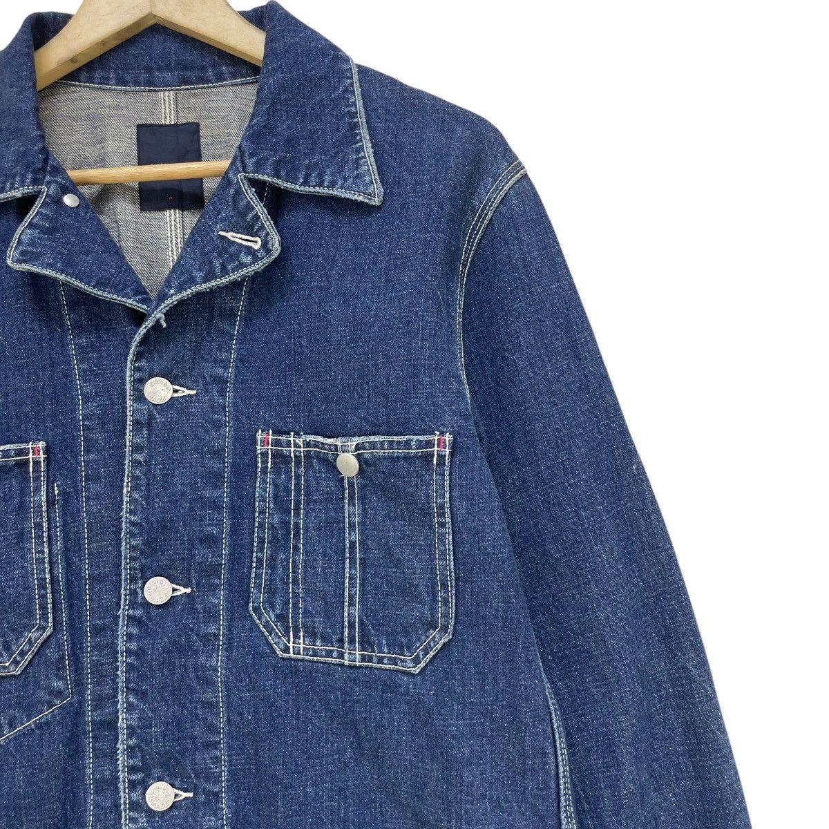 45rpm × Blue Blue Japan × Indigo 💥Vintage Global Work X Union Made Workwear Denim Jacket Size US M / EU 48-50 / 2 - 4 Thumbnail