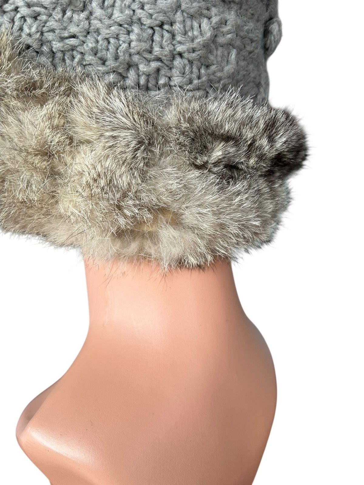 Beauty Beast Japanese Punk Bondage Style Knitted Rabbit Fur Beanie Hats Size ONE SIZE - 6 Thumbnail