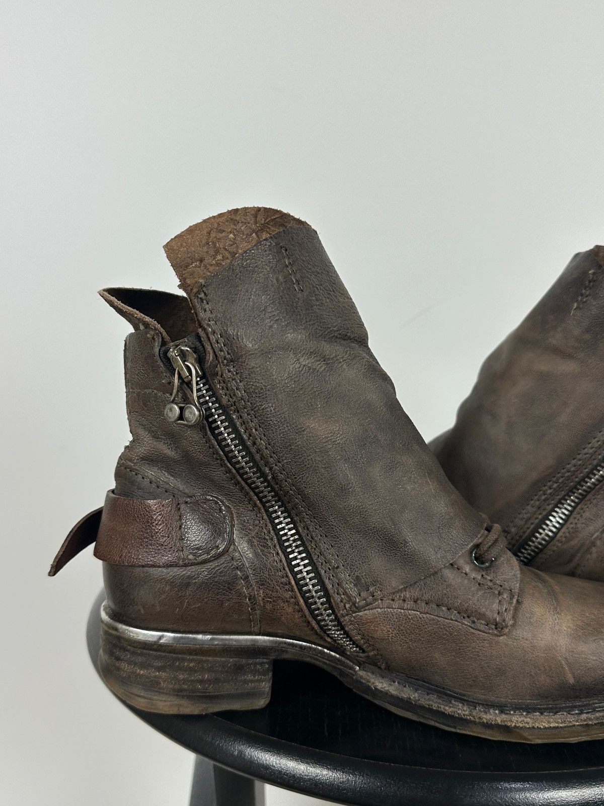 A.S.98 A.S.98. Airstep Brown Leather Buckle Biker Ankle Boots Size US 6 / IT 36 - 19 Thumbnail