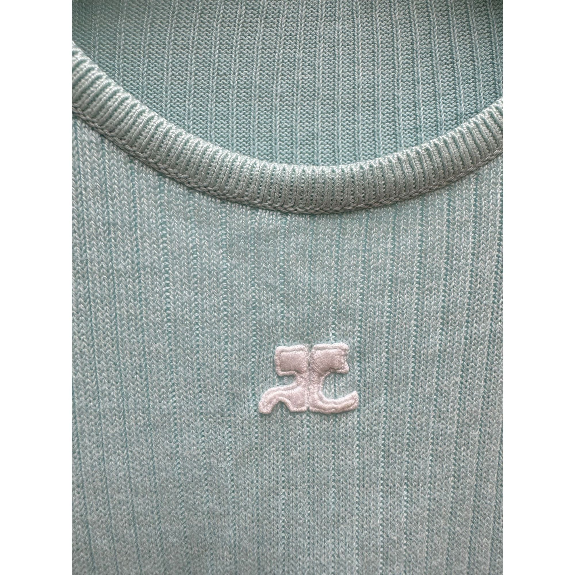 Courreges Blue Knitted Top Sweater Size M / US 6-8 / IT 42-44 - 2 Thumbnail