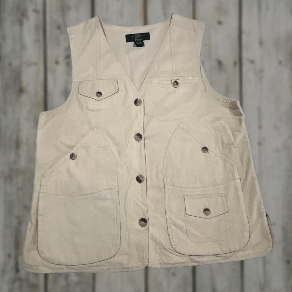 Orvis Orvis Vest Womens M Cotton Lightweight Safari Utility 4 Button Beige Size M / US 6-8 / IT 42-44 - 1 Thumbnail