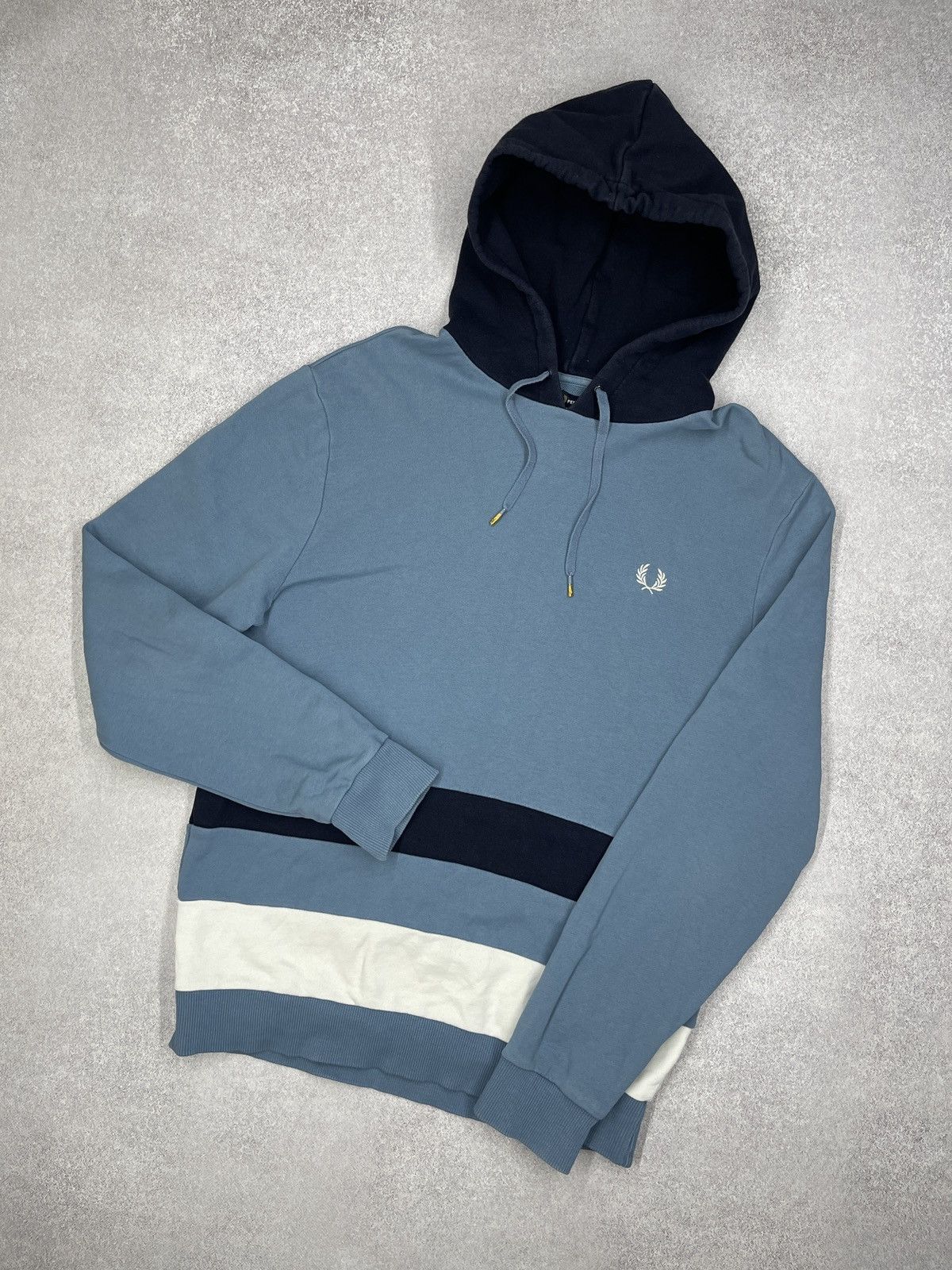 Mens Fred Perry Hoodie Blue Size M