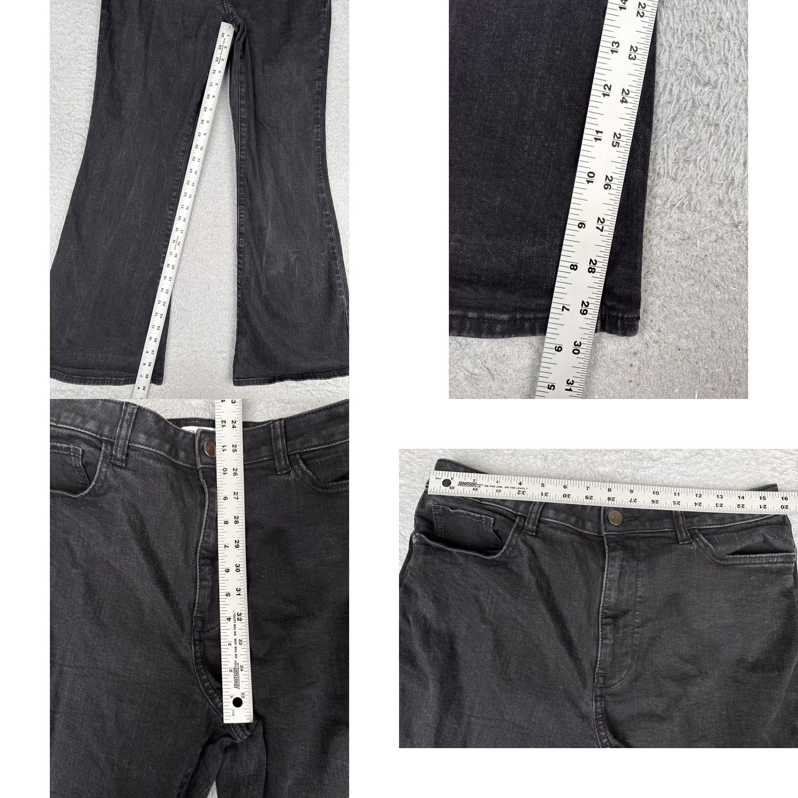 Elizabeth and James Elizabeth and James Jeans Flared Womens 14 Black Charcoal High Rise Stretch 32x30 Modern Bohemian Dressy Denim Pants Mens Womens Girls Size 36" / US 14 / IT 50 - 8 Thumbnail