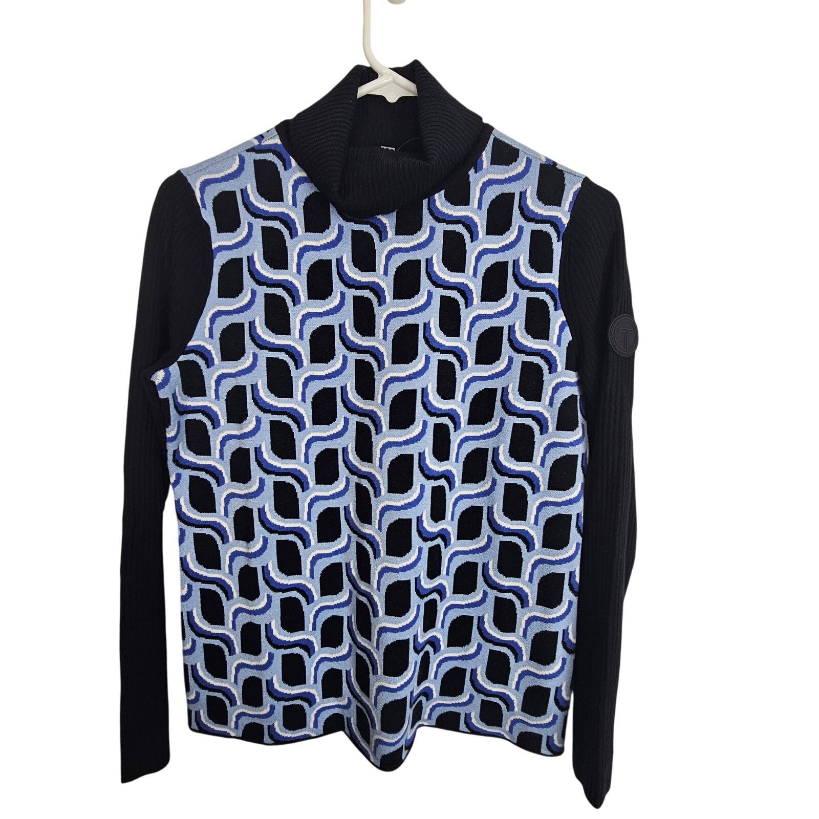 Robert Talbott Talbots Womens Abstract Geometric Turtleneck Sweater PS Size S / US 4 / IT 40 - 2 Thumbnail