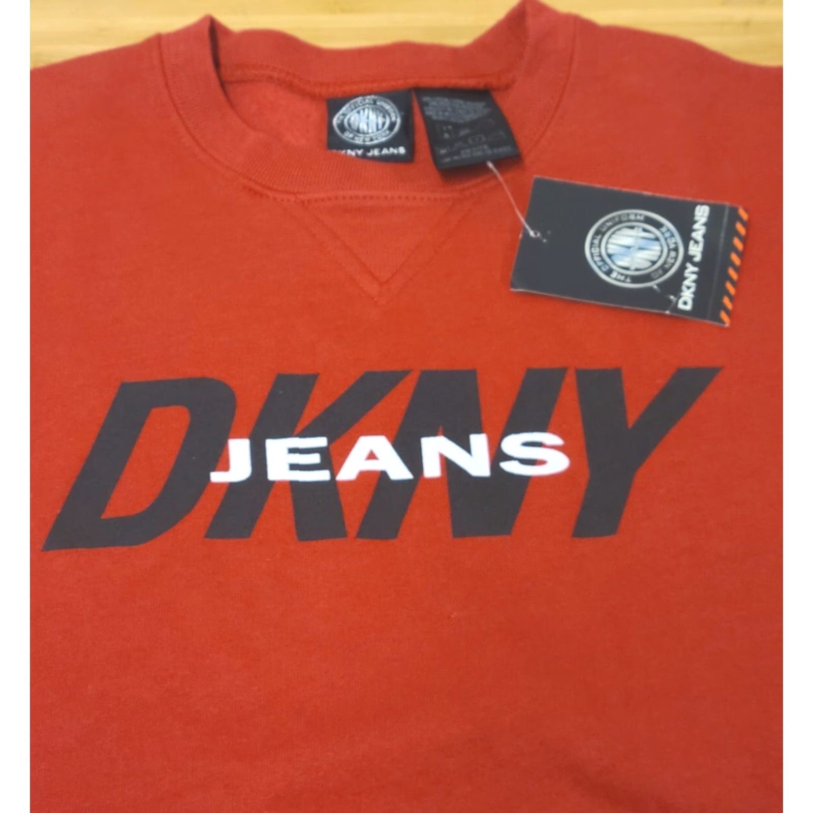 DKNY VINTAGE DKNY Jeans Sweater Women Petite Red Long Sleeve Crew Neck Pullover Logo DKNY Sport DKNY JEANS Size XXS / US 00 / IT 34 - 2 Thumbnail