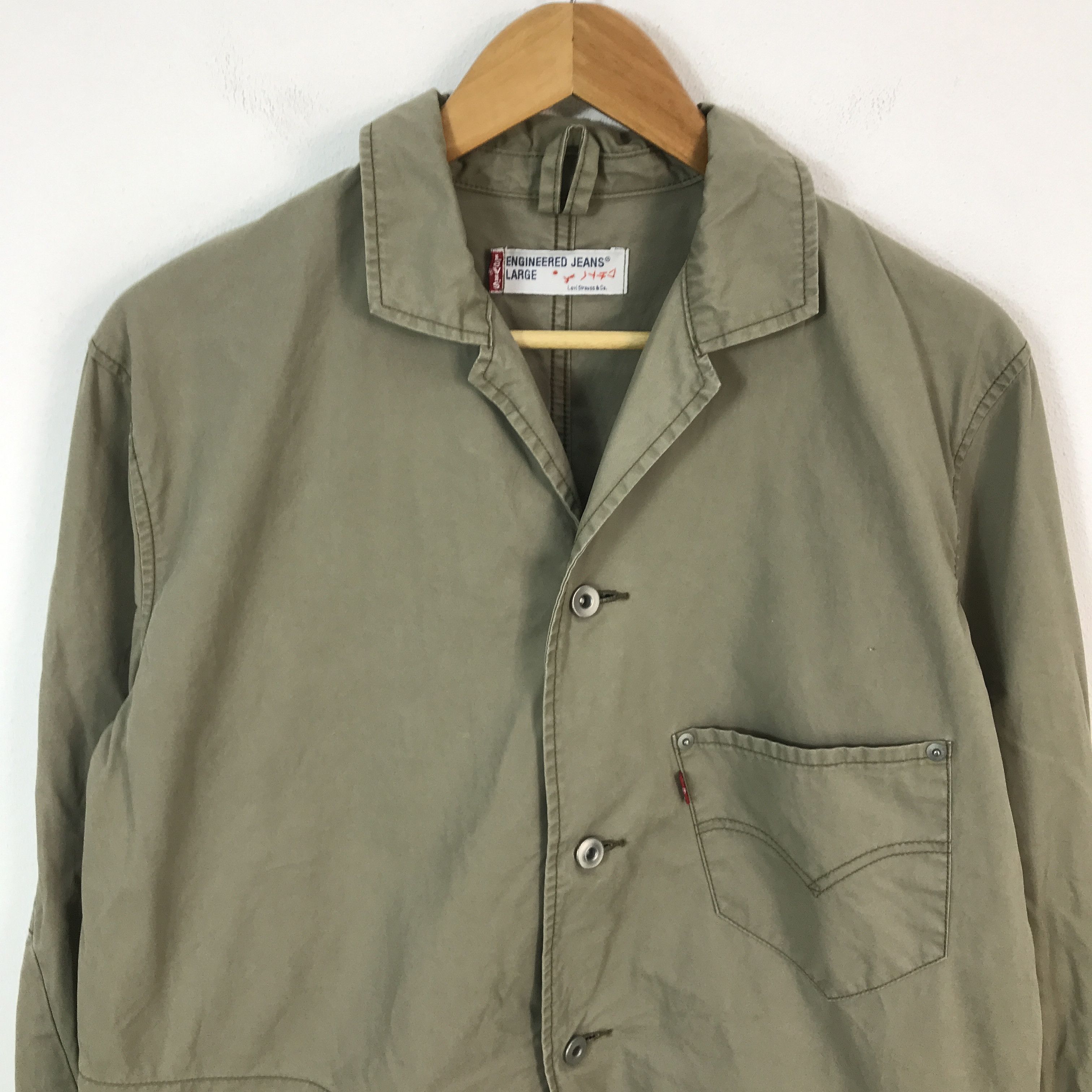 Levi's Levis single pocket khaki jacket Size US L / EU 52-54 / 3 - 3 Thumbnail