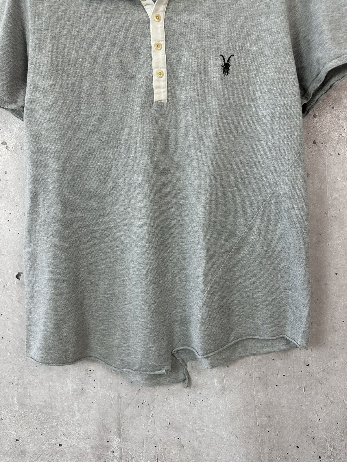 Allsaints × Vintage AllSaints Grey Cotton Short Sleeve Size XXL Polo Size US XL / EU 56 / 4 - 5 Thumbnail