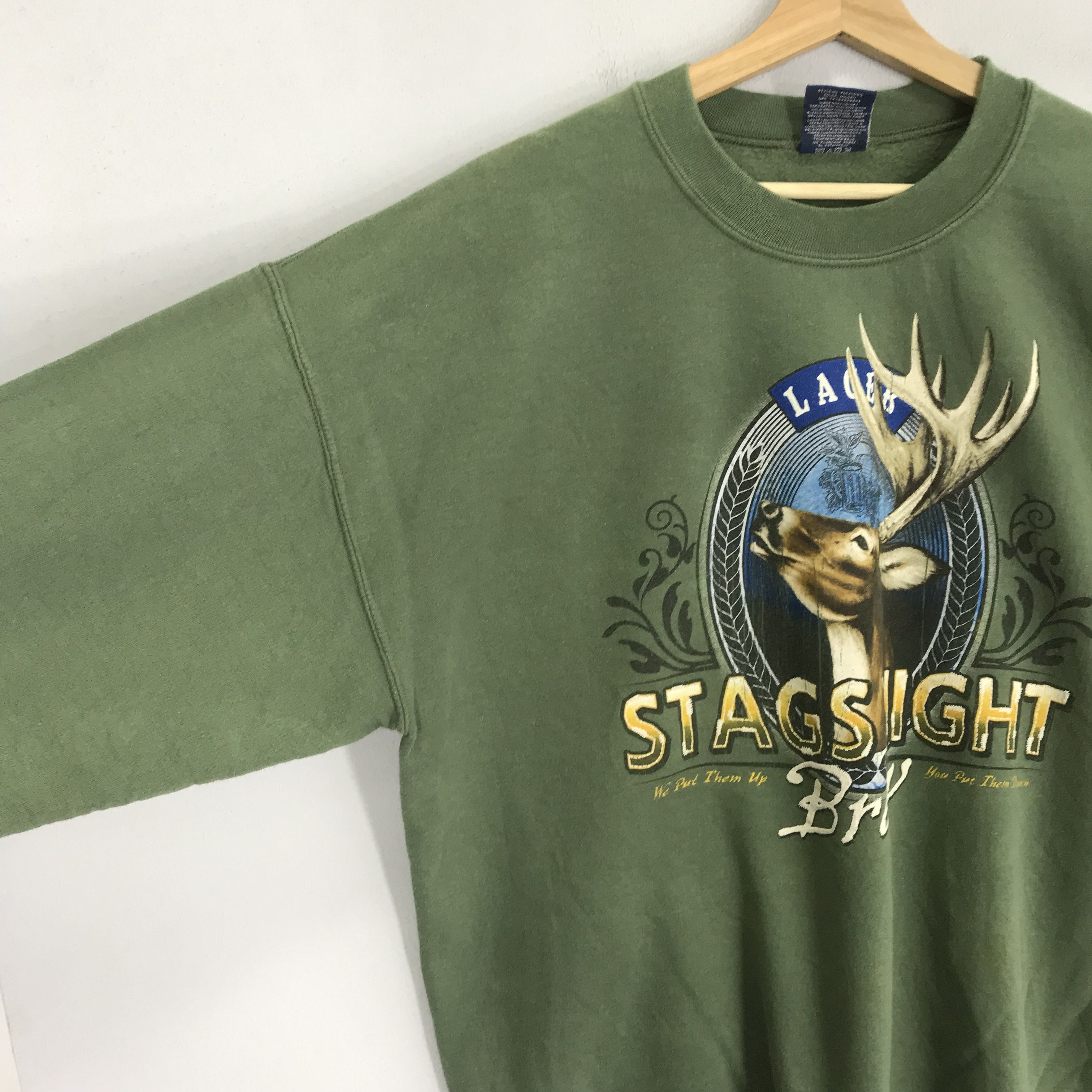 Vintage Vintage 90s Whitetail Deer Habitat Green Sweatshirt - 285 Size US L / EU 52-54 / 3 - 4 Thumbnail