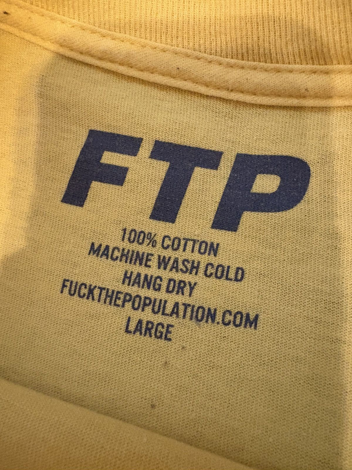 Fuck The Population FTP Stamp Logo Tshirt Yellow Size US L / EU 52-54 / 3 - 4 Thumbnail