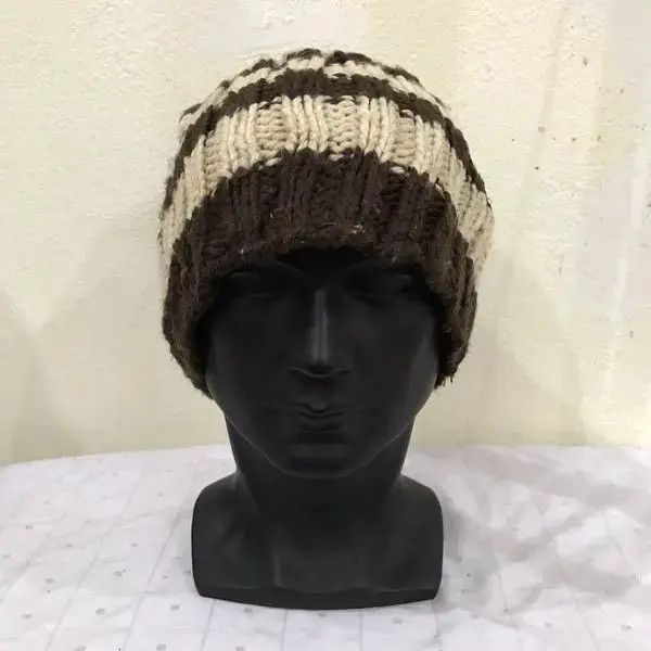 Handmade × Japanese Brand Japanese Brand Stripe Design Beanie Hat Size ONE SIZE - 3 Thumbnail