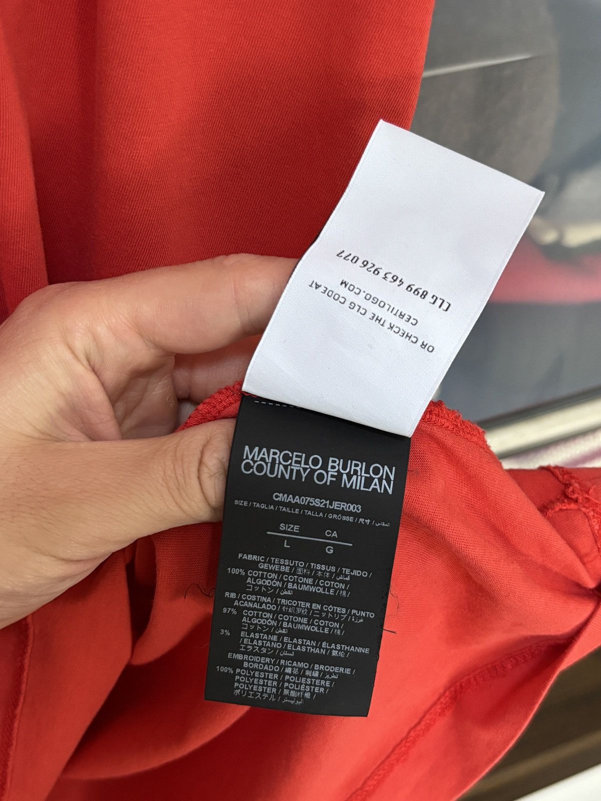 Marcelo Burlon Marcelo Burlon County Of Milan Red Luxury Tee Size US L / EU 52-54 / 3 - 9 Thumbnail