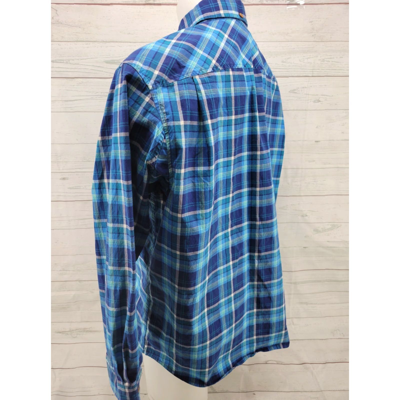 Duluth Trading Company Duluth XL Blue Plaid Shirt Long Sleeve Cotton Blend Button-Up Shirt Men Size US XL / EU 56 / 4 - 6 Thumbnail