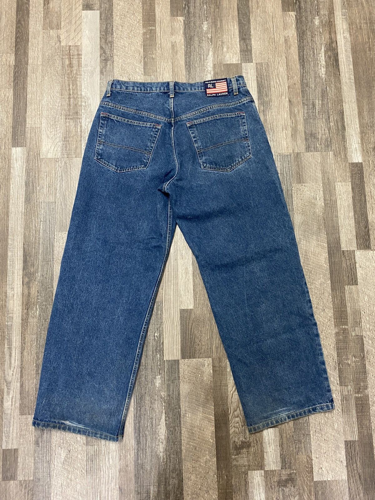 Polo Ralph Lauren × Ralph Lauren × Vintage Vintage Polo Jeans Ralph Lauren Baggy Blue Denim Banner Y2K Size US 34 / EU 50 - 2 Thumbnail