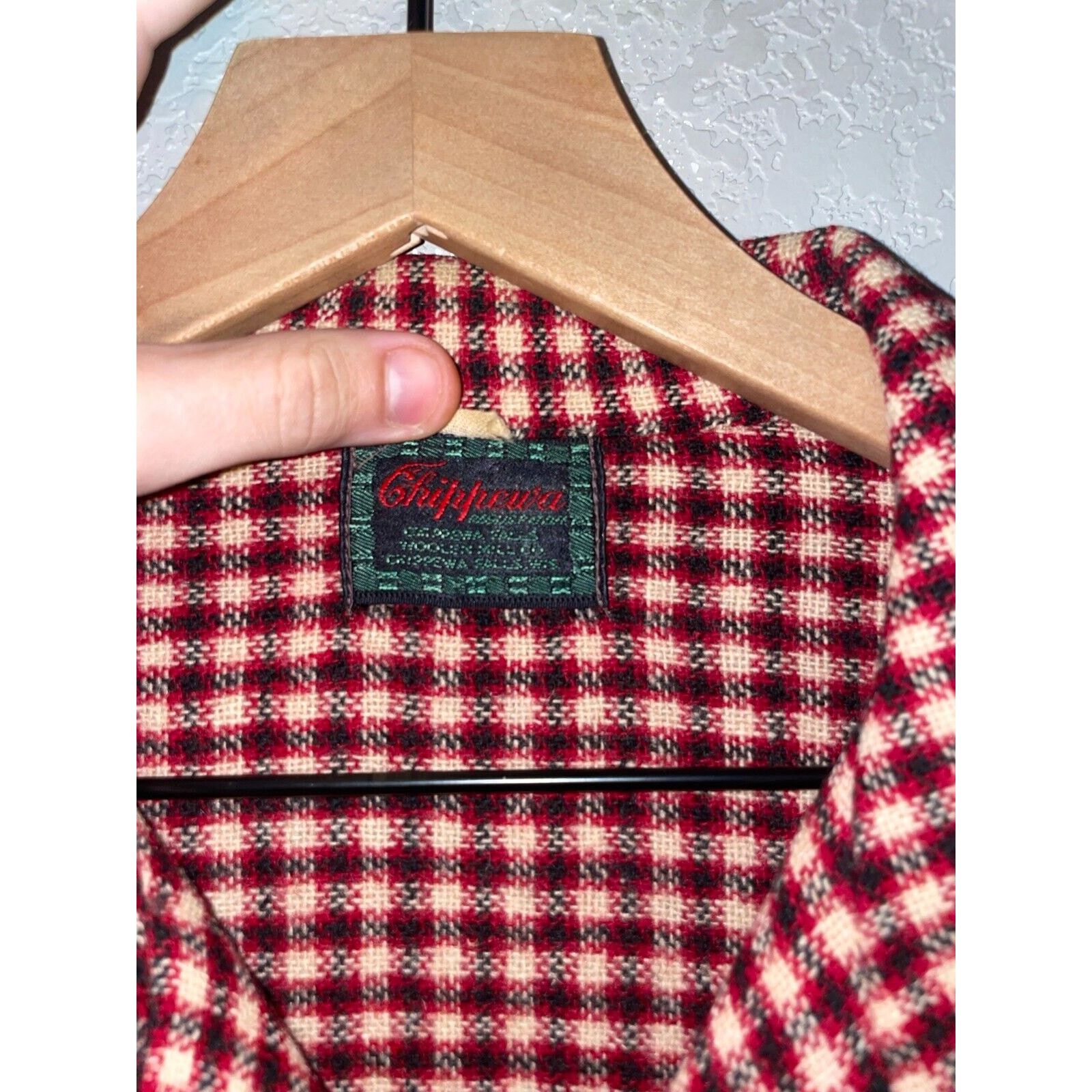 Chippewa 1960s Vintage Chippewa Wool Red Button Down Looped Shirt 60s Size US XL / EU 56 / 4 - 10 Thumbnail