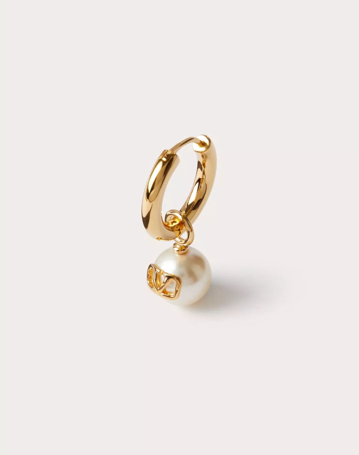 Valentino oc11z0725 Size:OS/ Earring With Swarovski® Pearl in Golden Size ONE SIZE - 1 Thumbnail