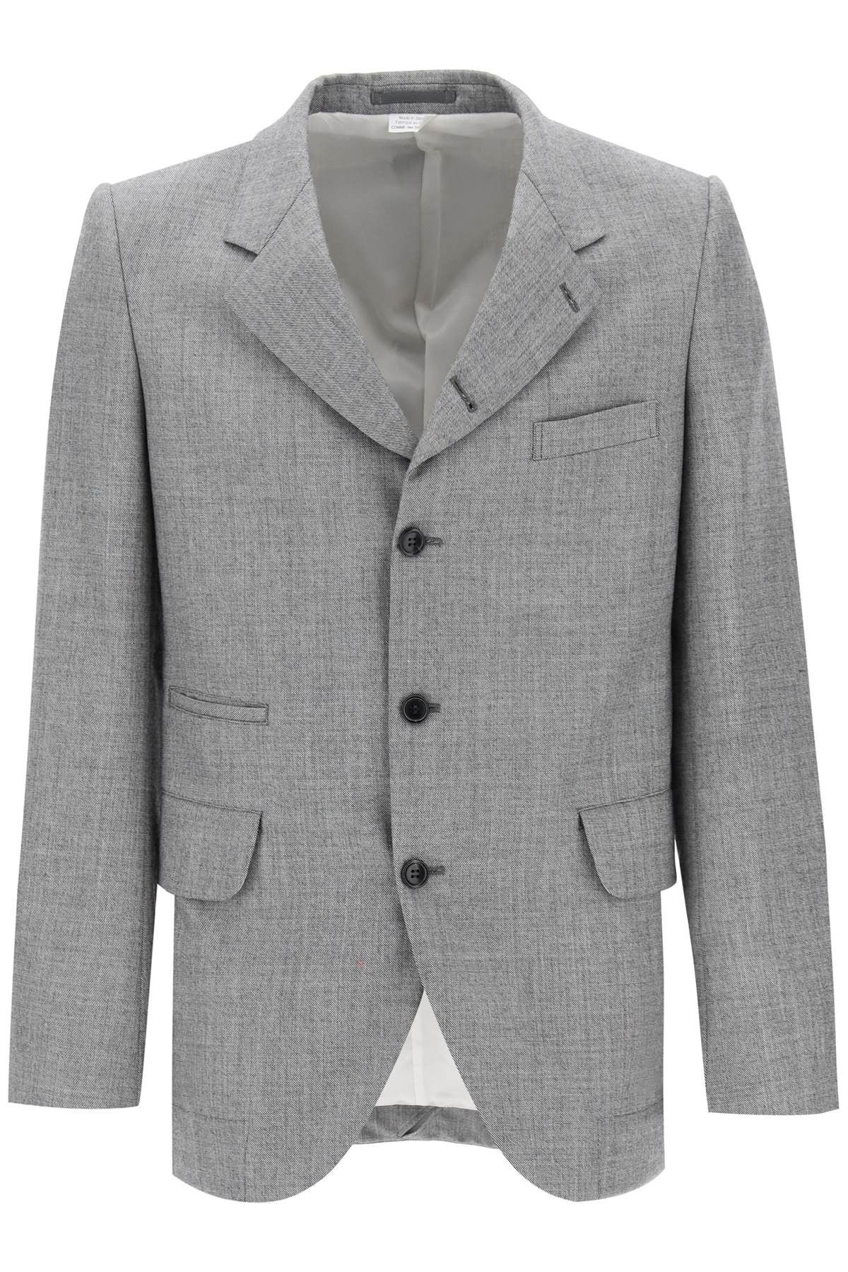 image of Comme Des Garcons Homme Plus Salt And Pepper Wool Jacket in Black Natural, Men's (Size Medium)