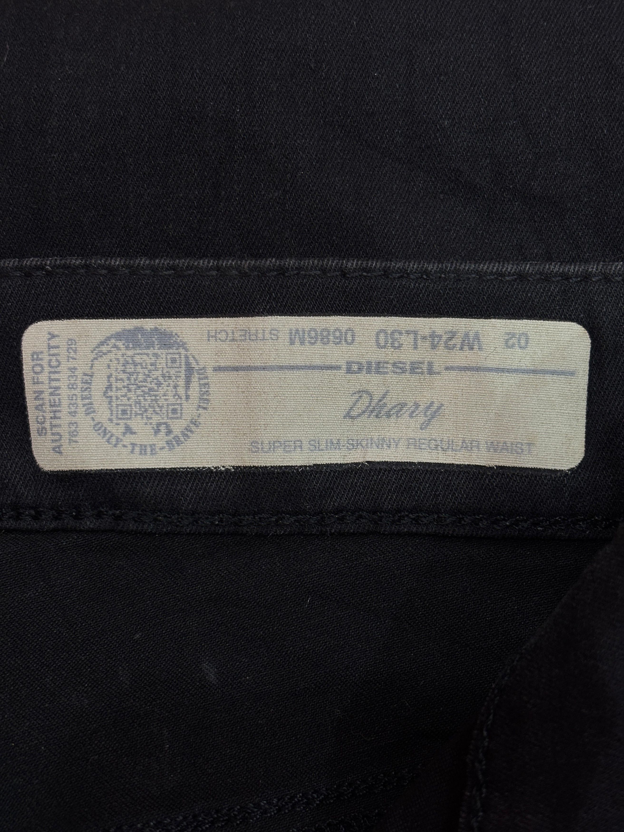 Diesel Diesel Dhary 0686M Jeans Super Tight Black Cracked Stretch Size 24" / US 00 / IT 34 - 8 Thumbnail