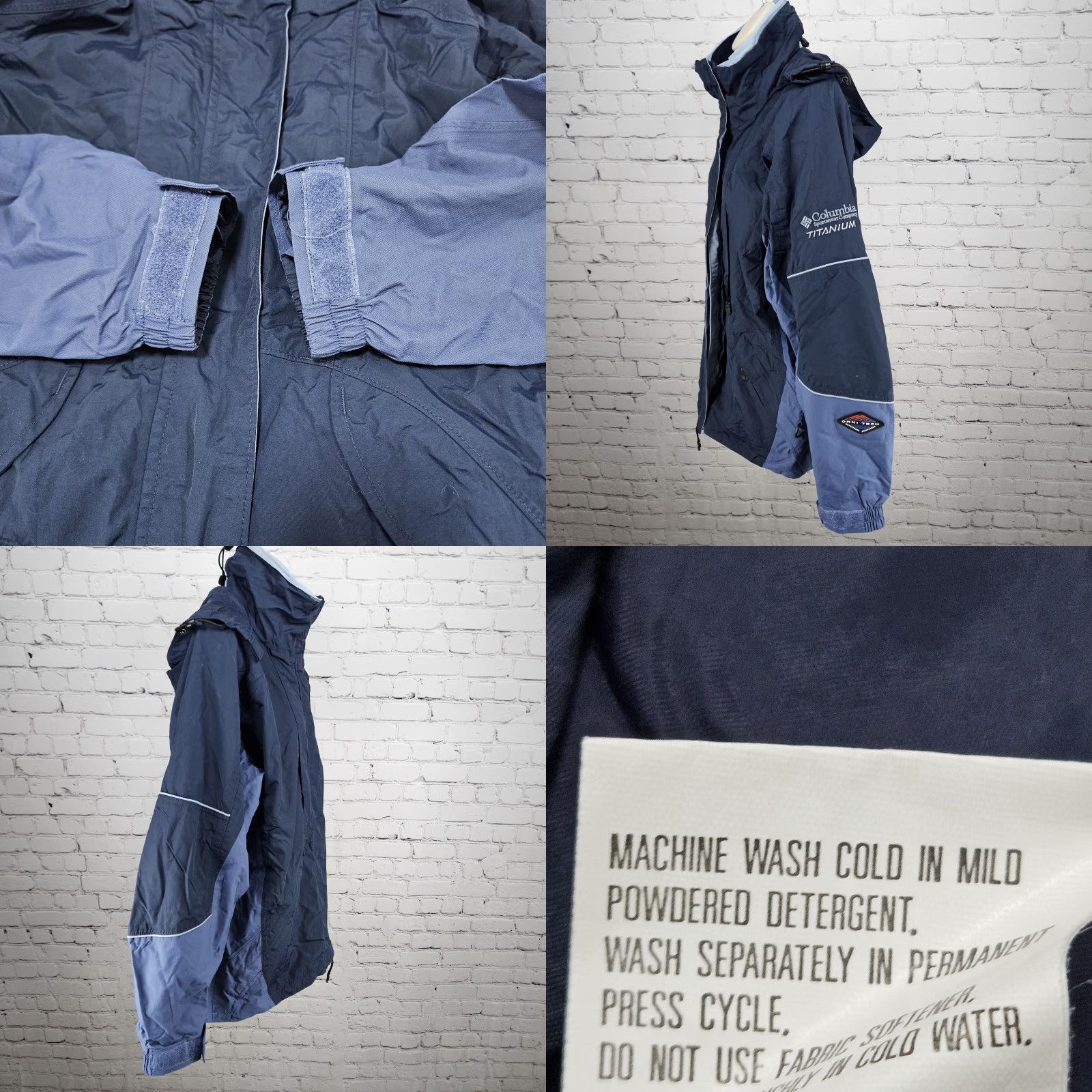 Doublet Columbia Jacket Medium Blue Titanium Omni Tech Waterproof Breathable Double Zip Size M / US 6-8 / IT 42-44 - 10 Thumbnail