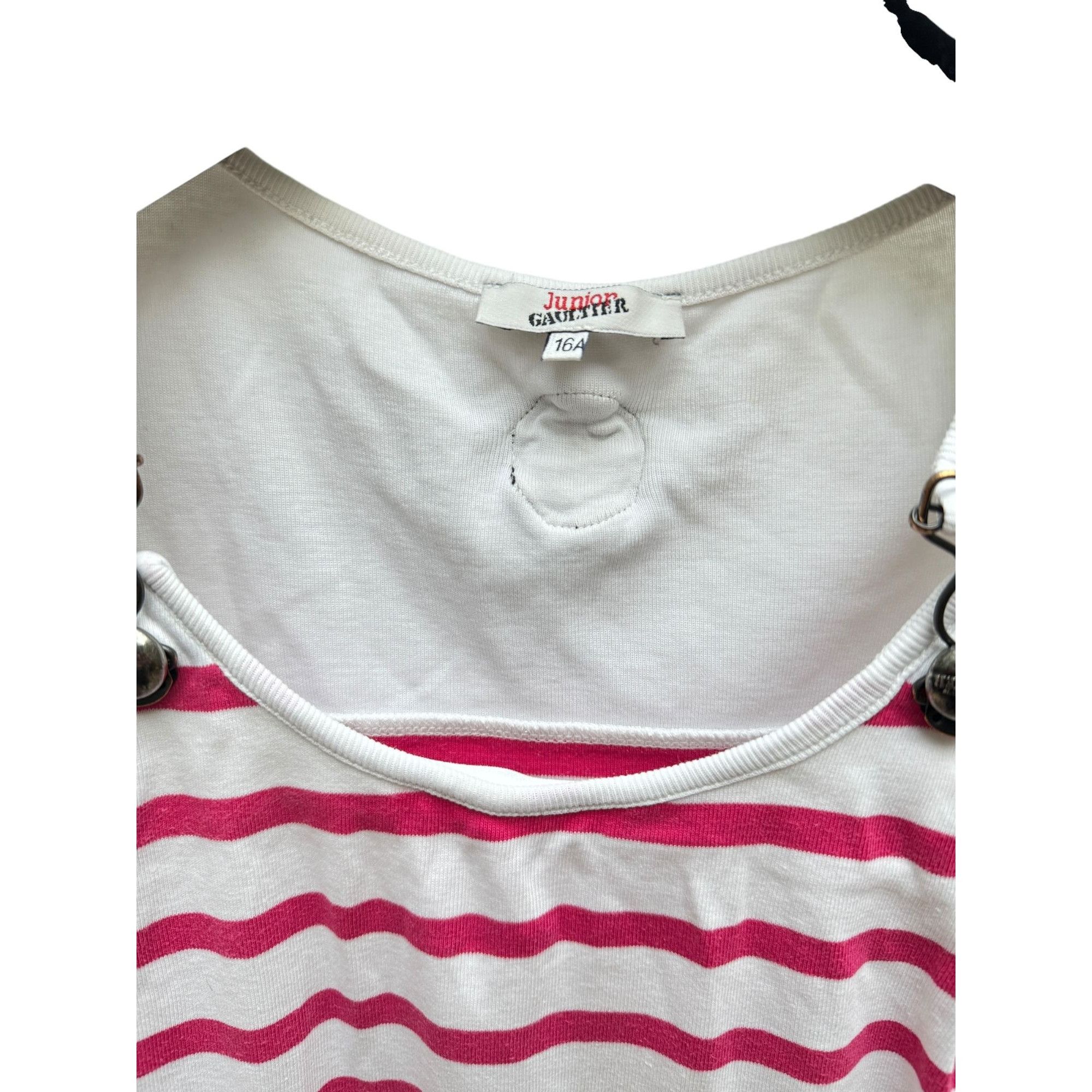 Jean Paul Gaultier Vintage Red White Striped Tank top Dungarees Size XS / US 0-2 / IT 36-38 - 4 Thumbnail