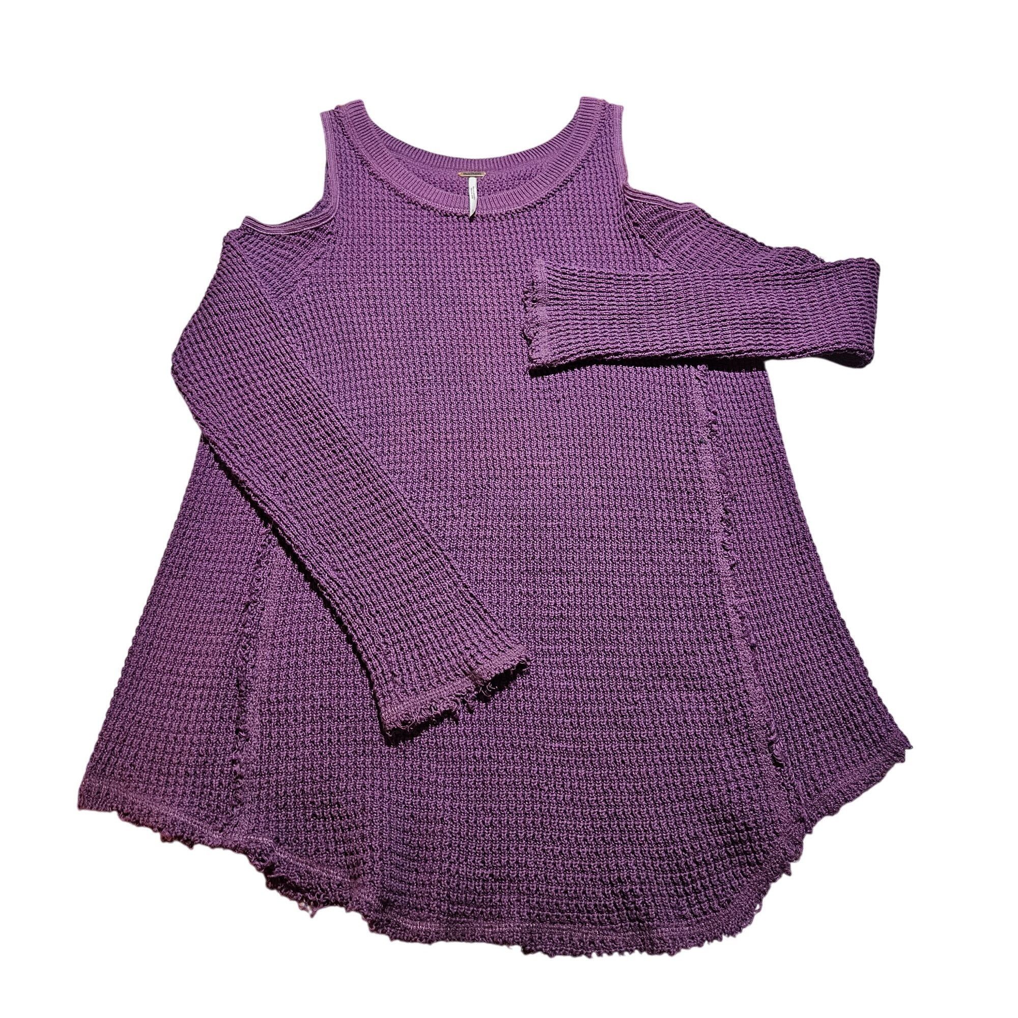 Free People Free People Women Plum Cold Shoulder Thermal Top M Festival Size S / US 4 / IT 40 - 4 Thumbnail