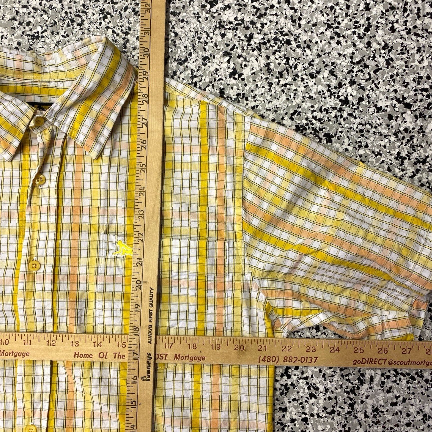 Vintage Drunknmunky Shirt Mens M Yellow Button Up Short Sleeve Checks Logo Size US M / EU 48-50 / 2 - 3 Thumbnail