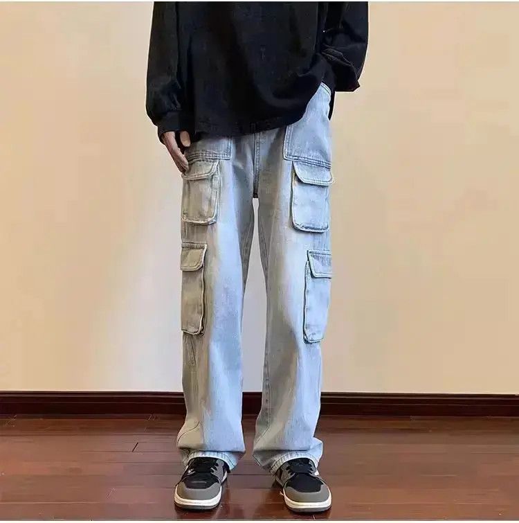 Japanese Brand Retro multi pocket straight leg jeans Size US 32 / EU 48 - 1 Thumbnail
