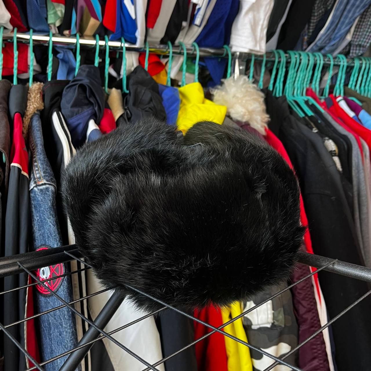 Vintage Vintage Real Rabbit Fur Ushanka Black Trapper Hat Size 59 Size ONE SIZE - 2 Thumbnail