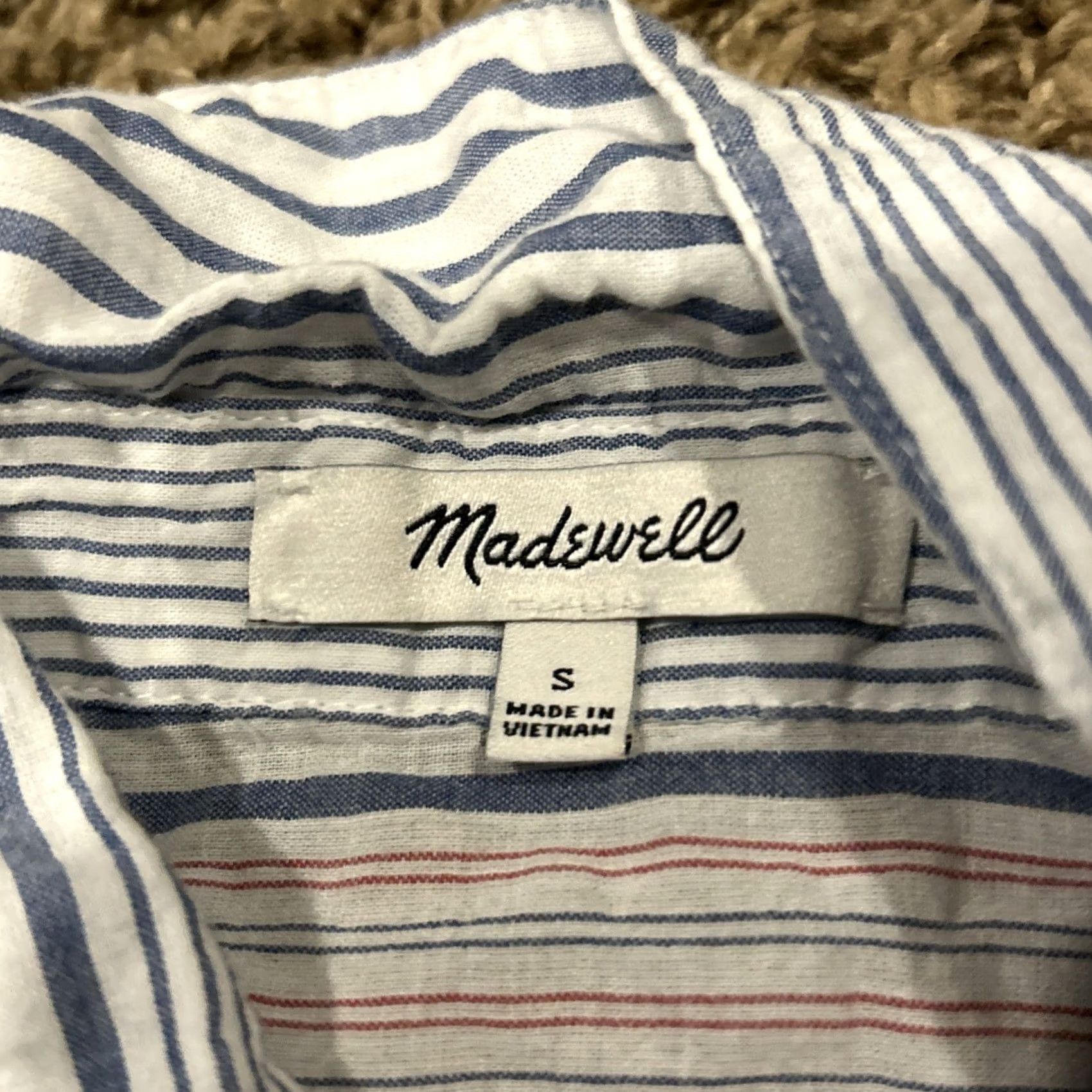 Madewell Madewell Women’s S Button Up Striped Shirt Tie Front A2 Size S / US 4 / IT 40 - 2 Thumbnail