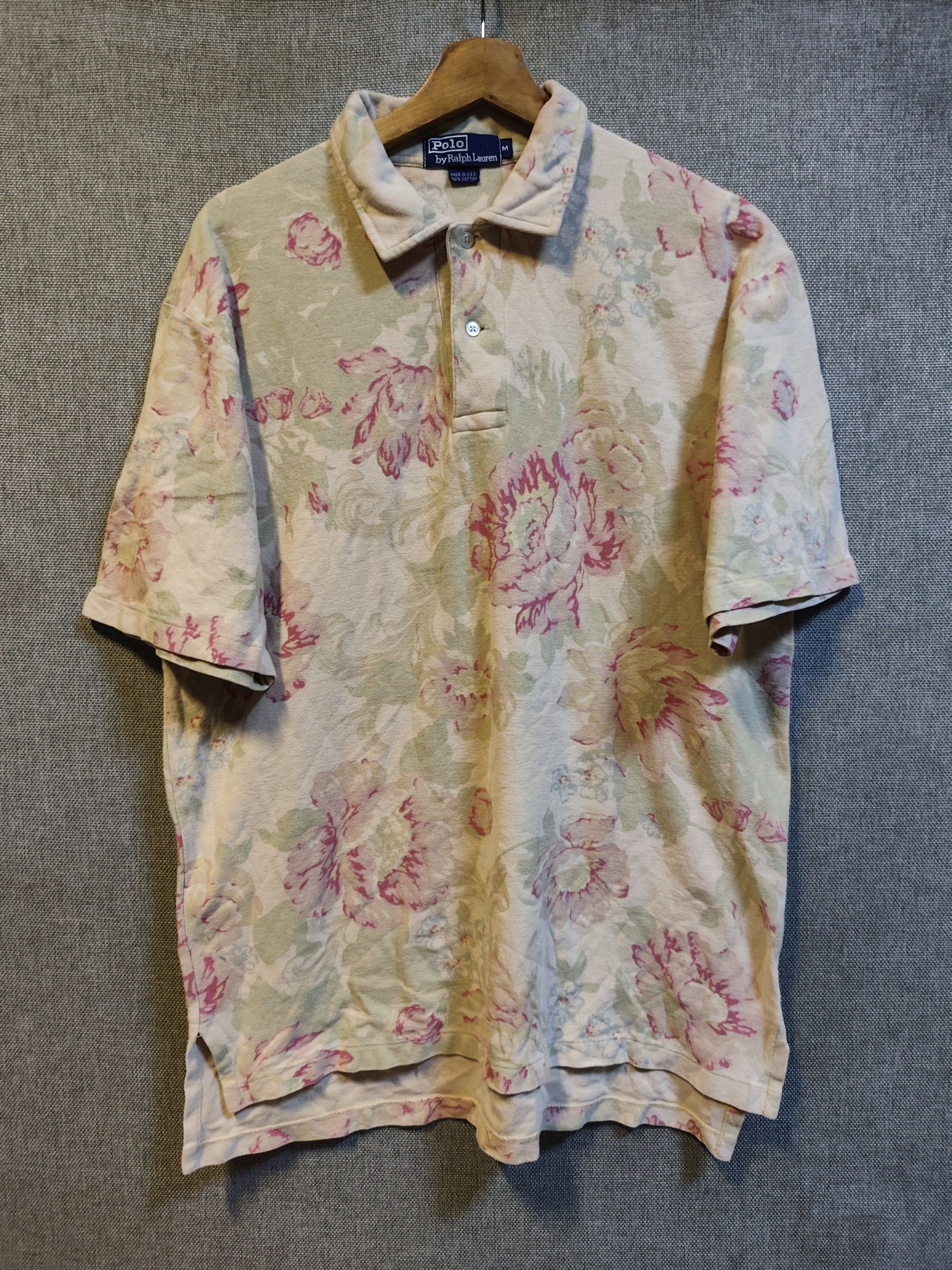 Polo Ralph Lauren ​Vintage 90s Polo Ralph Lauren Floral Tapestry Polo Shirt Size US L / EU 52-54 / 3 - 1 Thumbnail