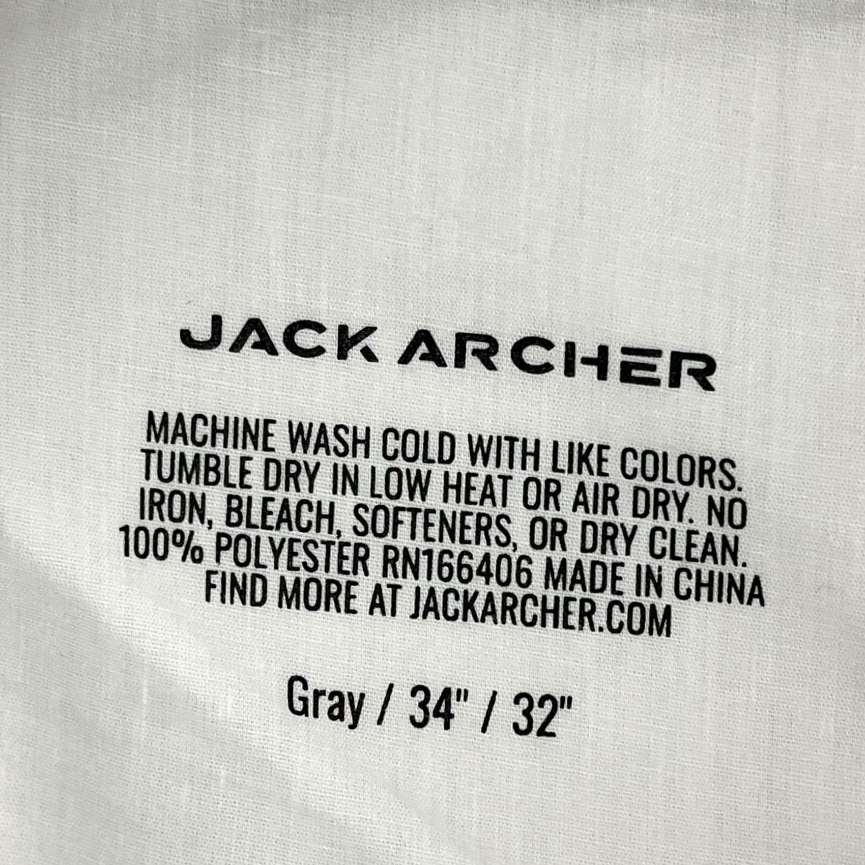 Vintage Jack Archer Jetsetter Chino Pants Mens 34 x 30 Gray Tapered Performance Golf Slimming Pockets 5-Pocket Regular Inseam 30 Size US 34 / EU 50 - 2 Thumbnail