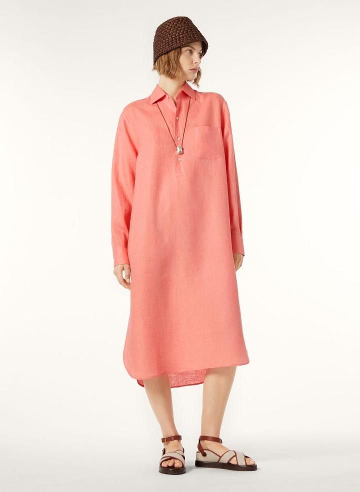 Loro Piana o1srvl11e0526 FAP3840 Lora Dress in Peach Candle Size XS / US 0-2 / IT 36-38 - 3 Thumbnail