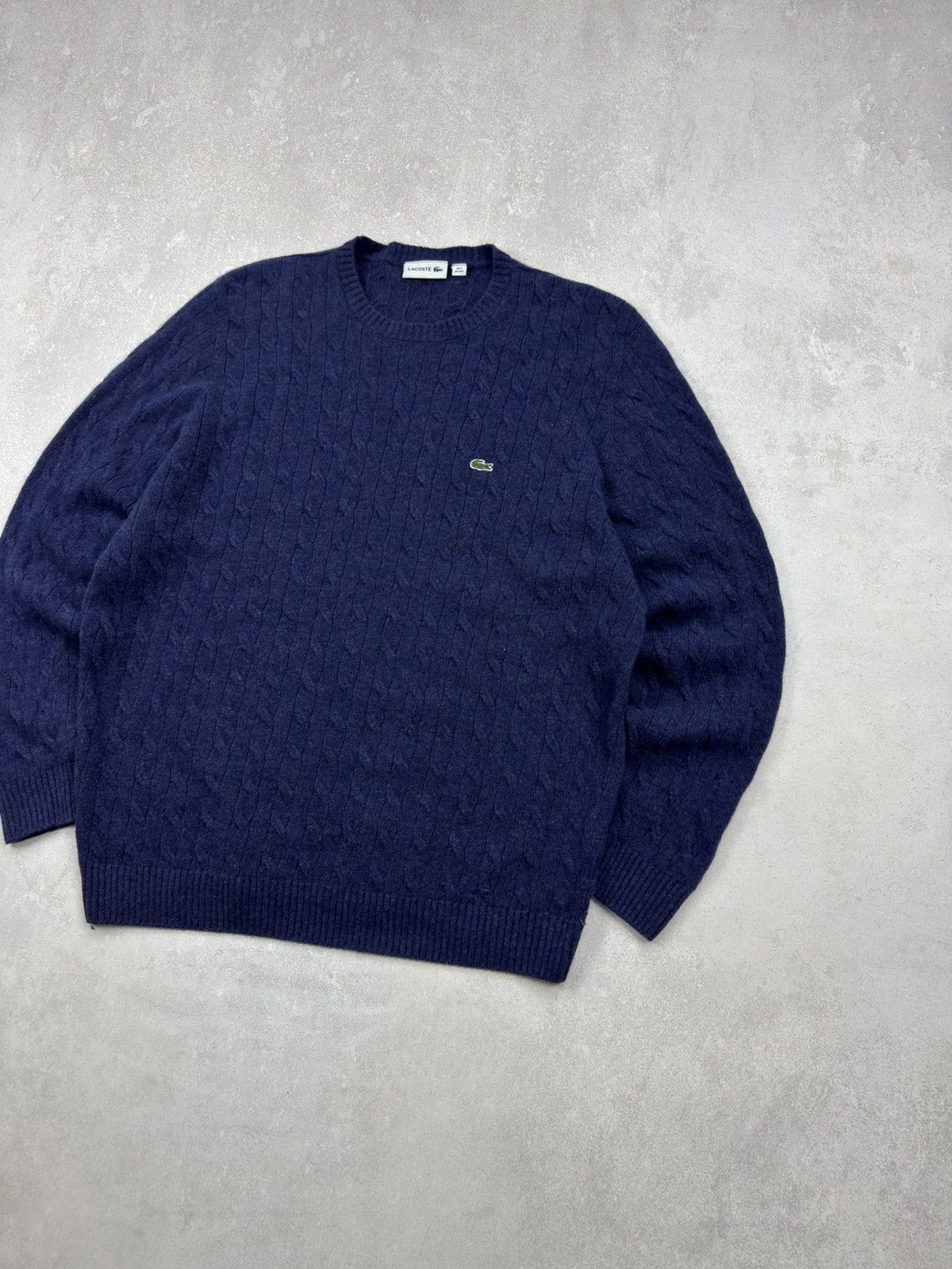 Lacoste Lacoste Cable Knit Merino Wool Sweater Crew Neck Jumper XXL Size US XXL / EU 58 / 5 - 2 Thumbnail