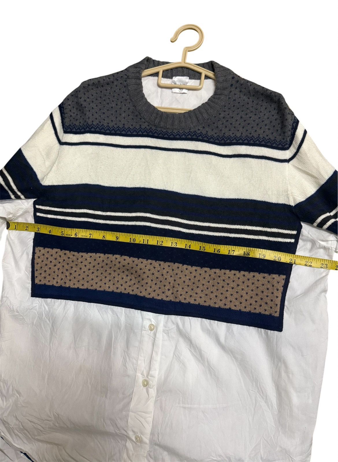 Paul Smith Paul Smith Multi-Border Knit Docking Shirt Size US M / EU 48-50 / 2 - 6 Thumbnail
