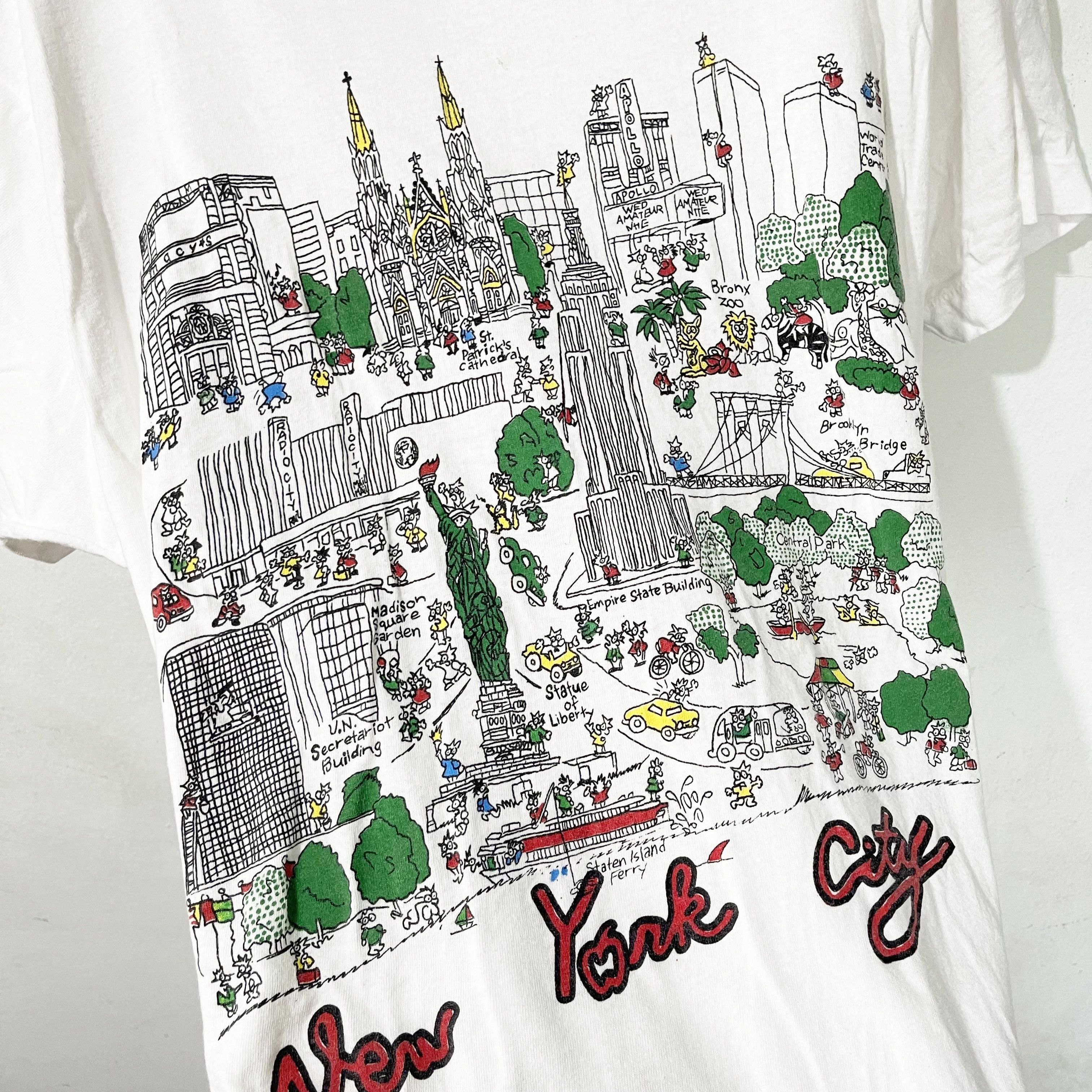 Vintage Vintage 90s New York City T-Shirt Size US L / EU 52-54 / 3 - 2 Thumbnail