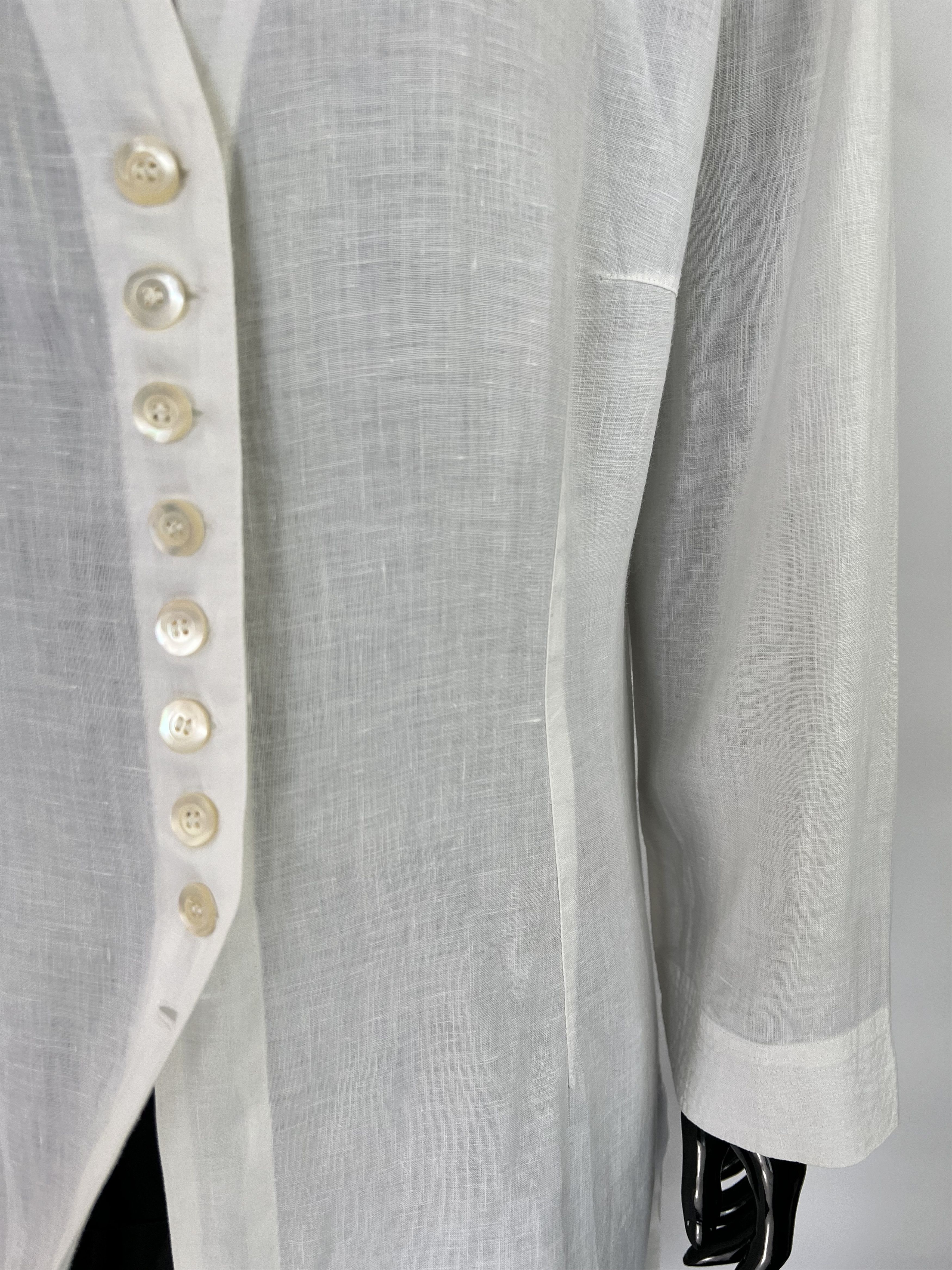 Other All In All 100% Linen Long Sleeve Button Shirt Dress IT50 Size XXL / US 16-18 / IT 52-54 - 8 Thumbnail