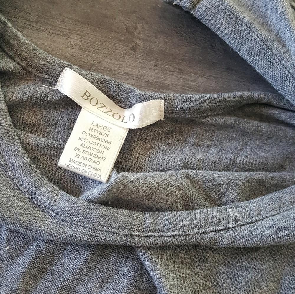 Designer Grey Basic Cropped Bozzolo Short Sleeve Size L / US 10 / IT 46 - 3 Thumbnail