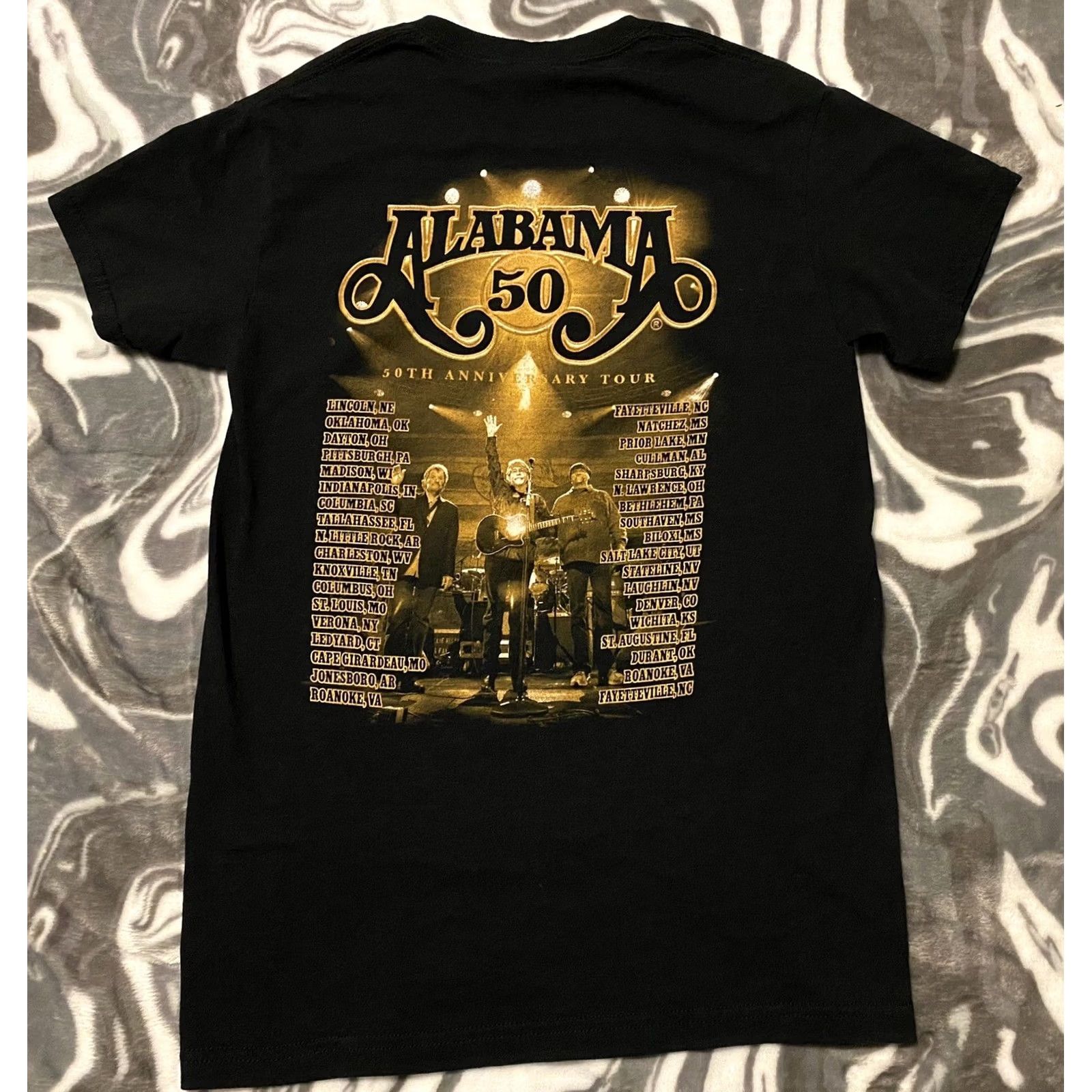 Vintage Alabama Shirt Adult Small Black Gold 50th Anniversary Tour Country Band Tee Shirt S Black Gildan Hammer Men Music Double-Sided 50th Vintage: No Size US S / EU 44-46 / 1 - 5 Thumbnail